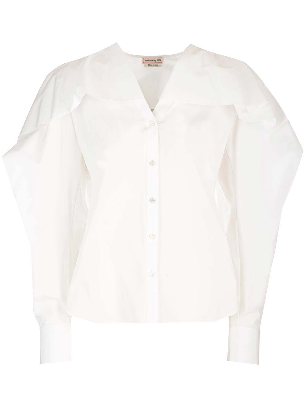 Shop Alexander Mcqueen Shirt With Drape In White