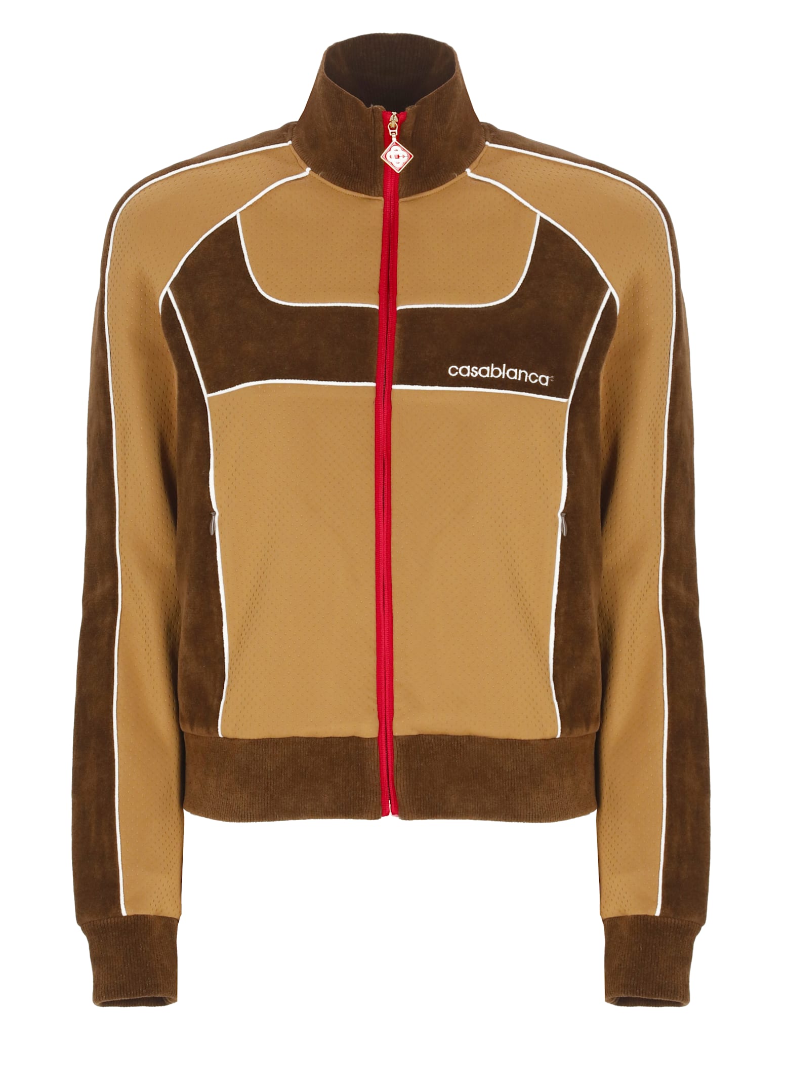 Chenille Panelled Track Sweatshirt