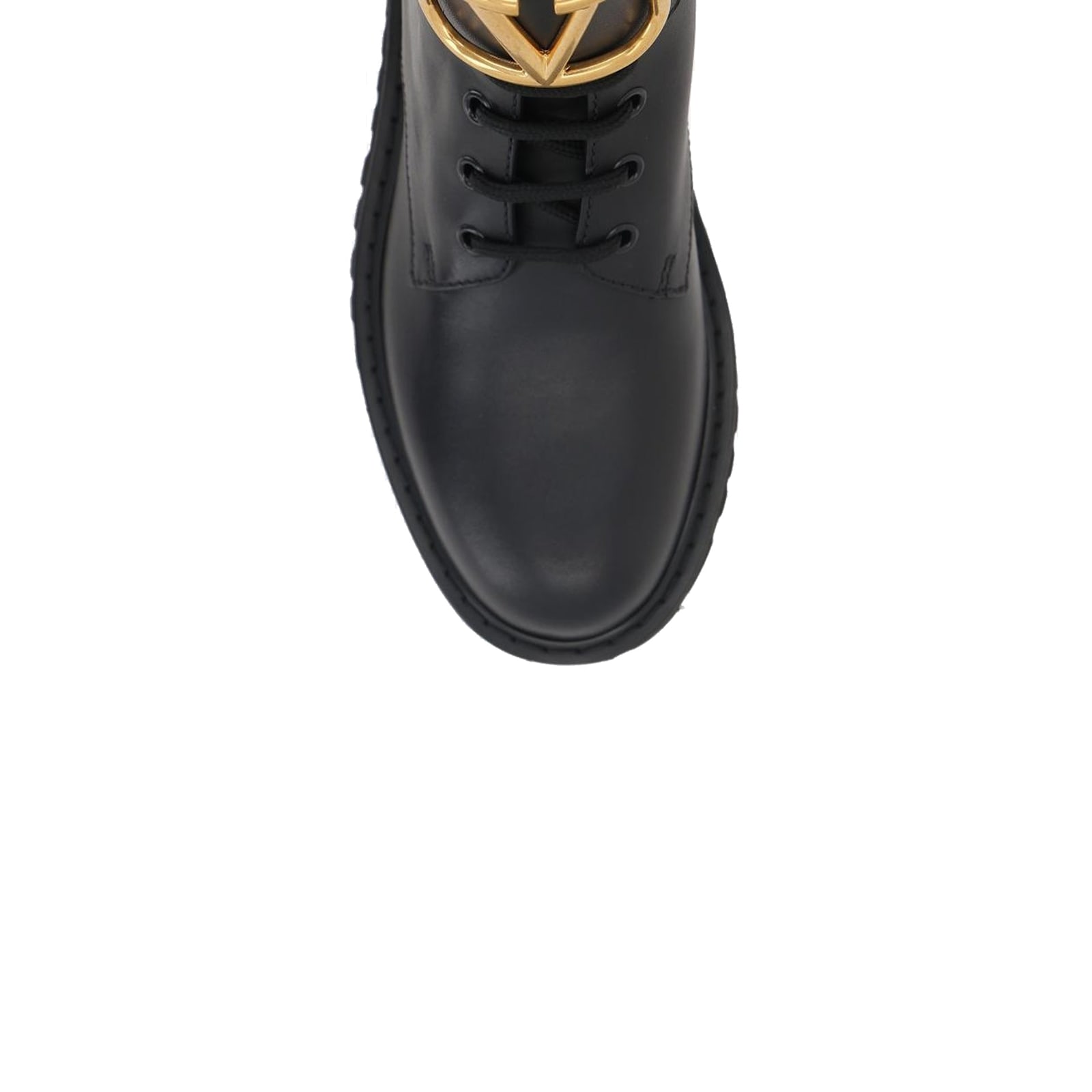 Valentino Garavani Black Calf Leather Vlogo Ankle Boots In Black