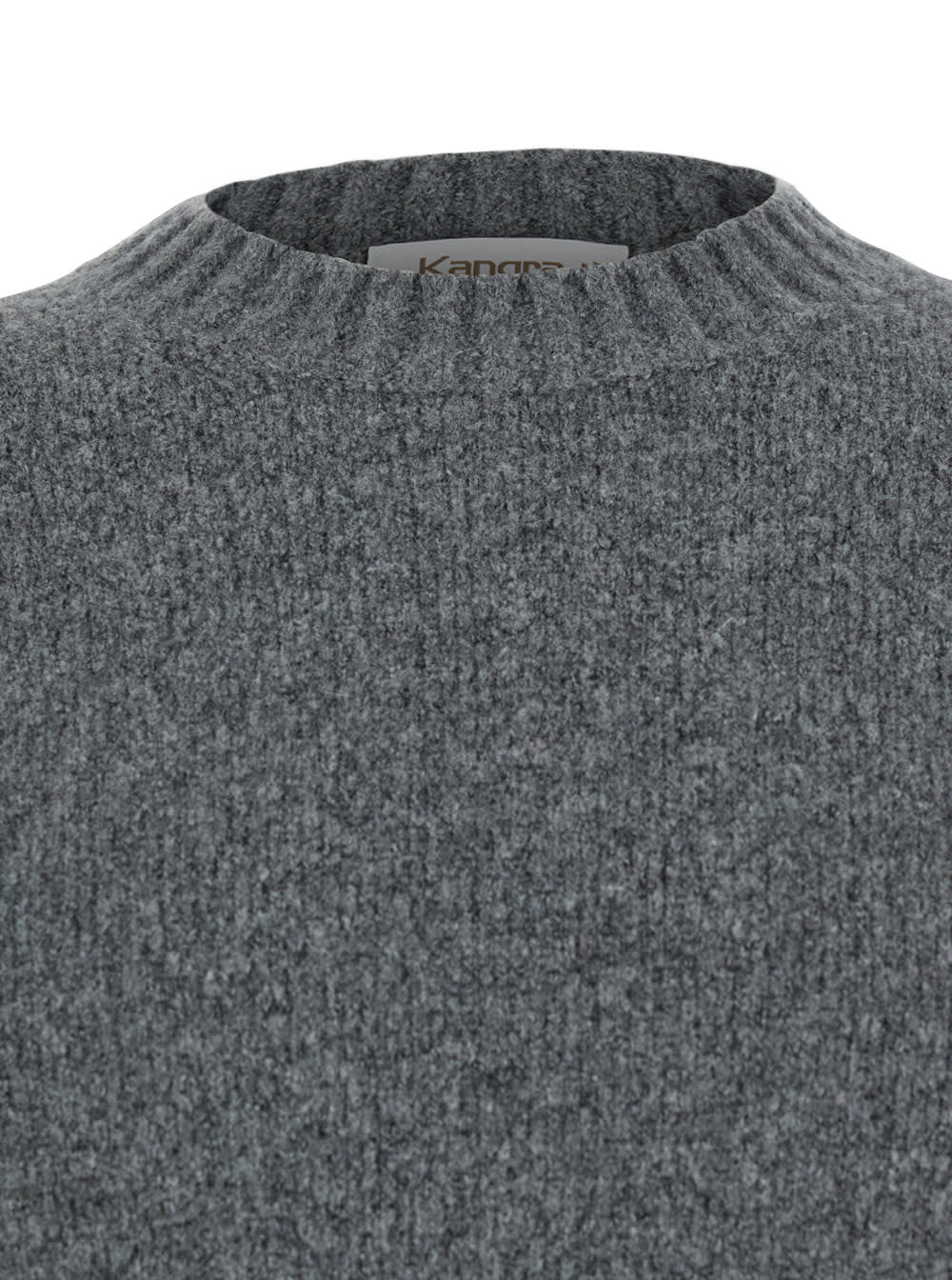 Kangra Cashmere Crew-neck Wool Sweater In Gray