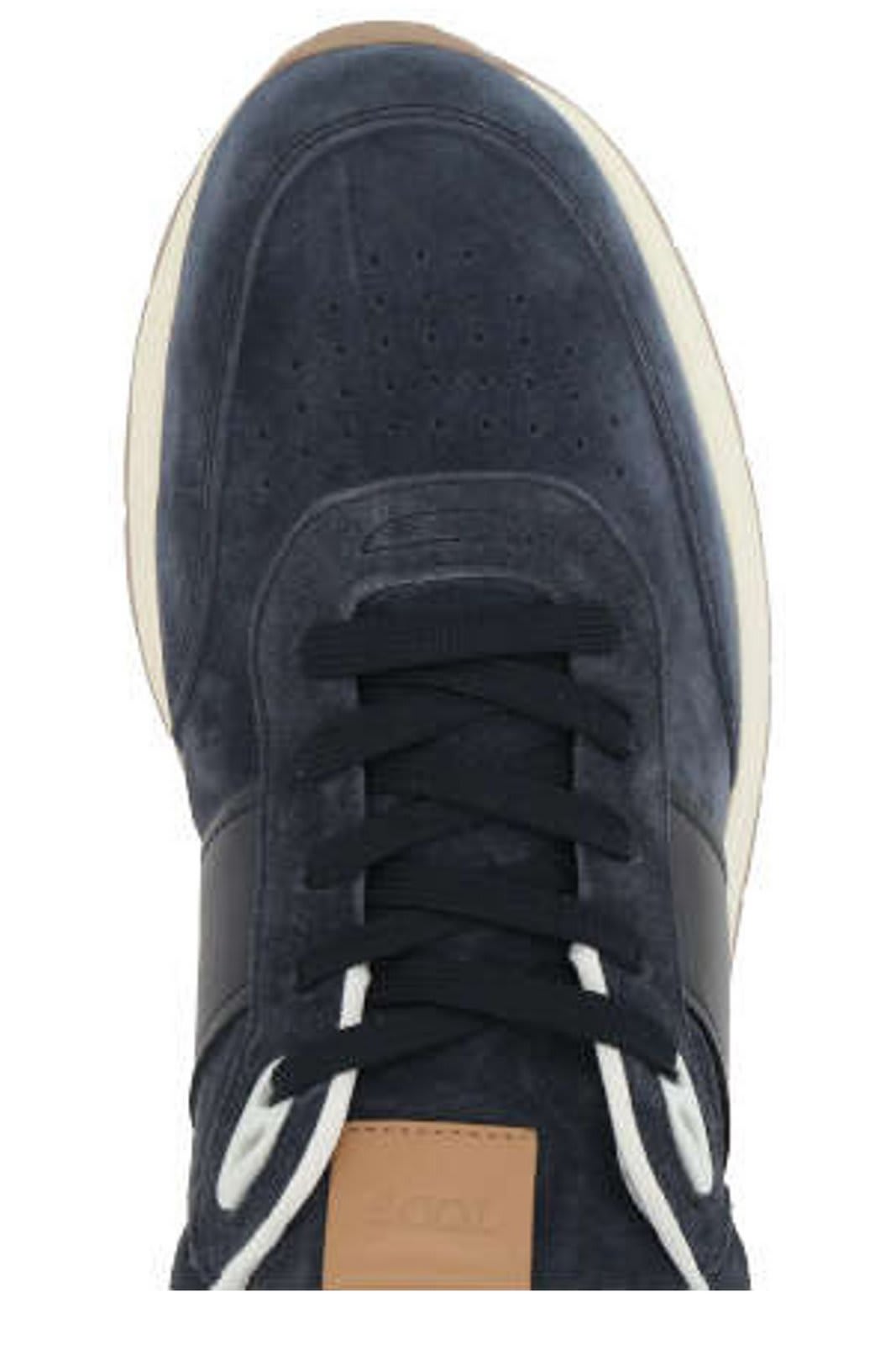 関税込！【TOD'S】NAVY BLUE SUEDE AND BEIGE LEATHER SNEAKERS Tod's Navy Blue Suede And Beige Leather Sneakers In Multi