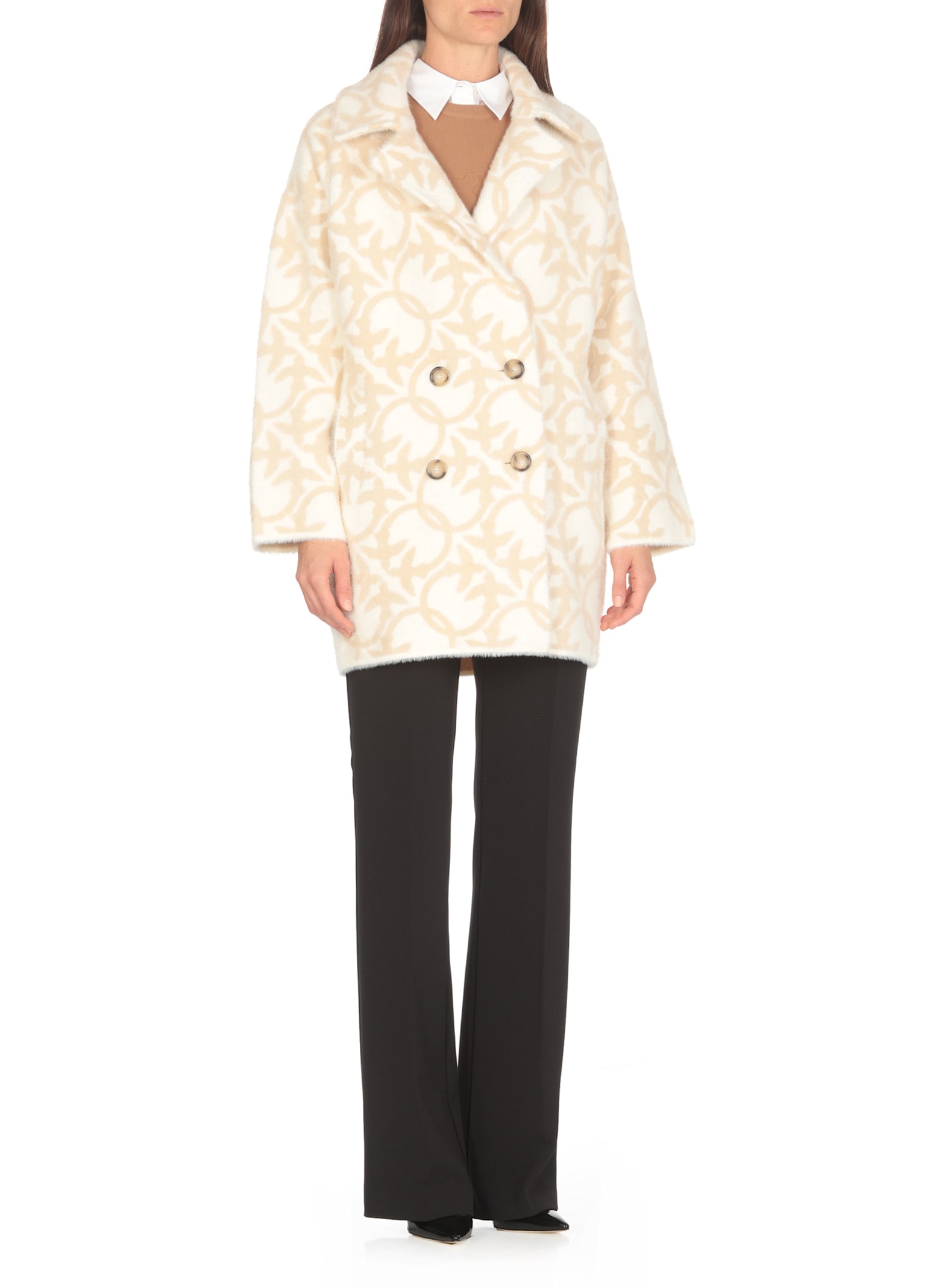 Shop Pinko Faux Fur Coat In Beige