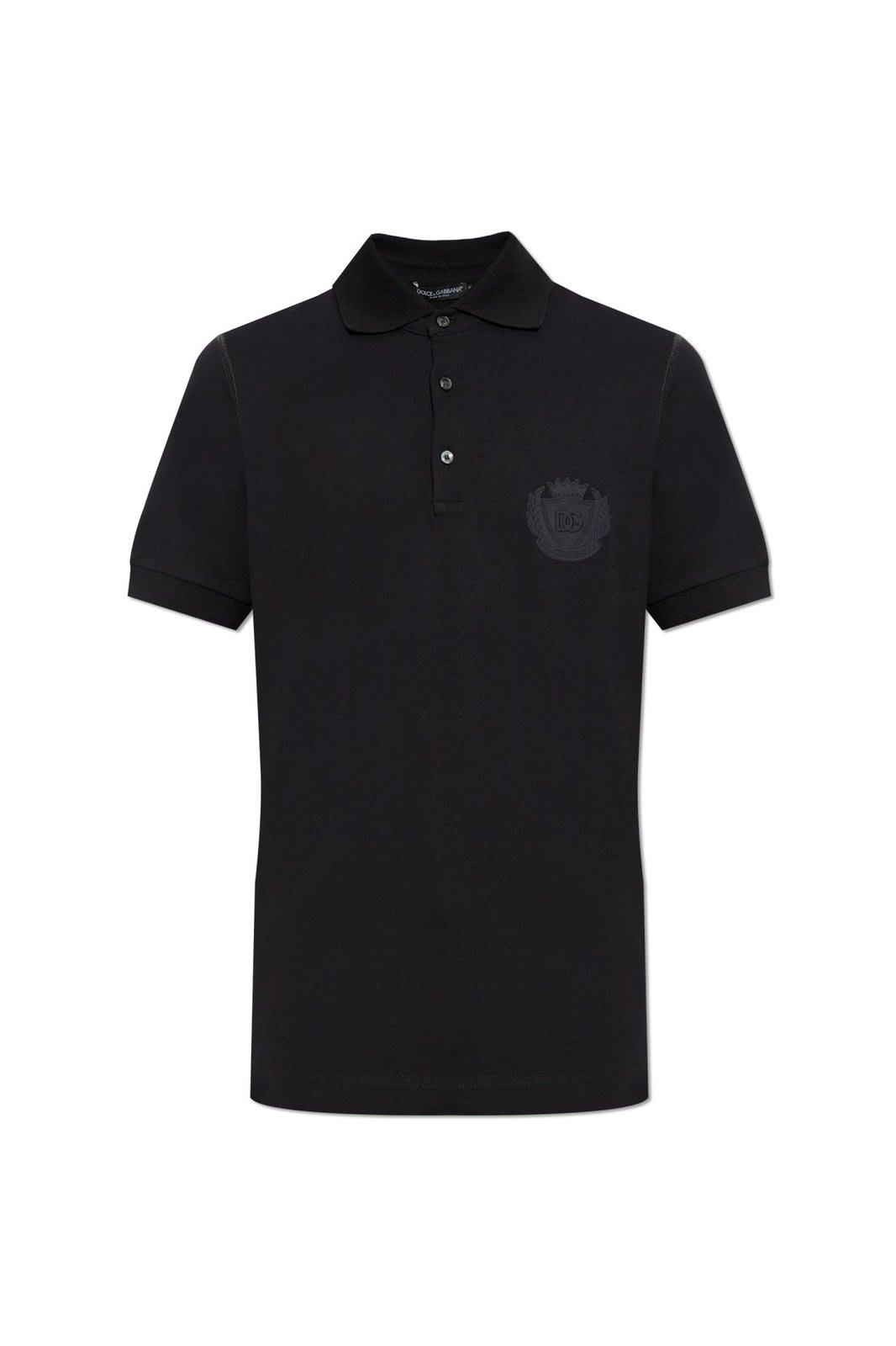 Shop Dolce & Gabbana Dg Logo Embroidered Polo Shirt In Black