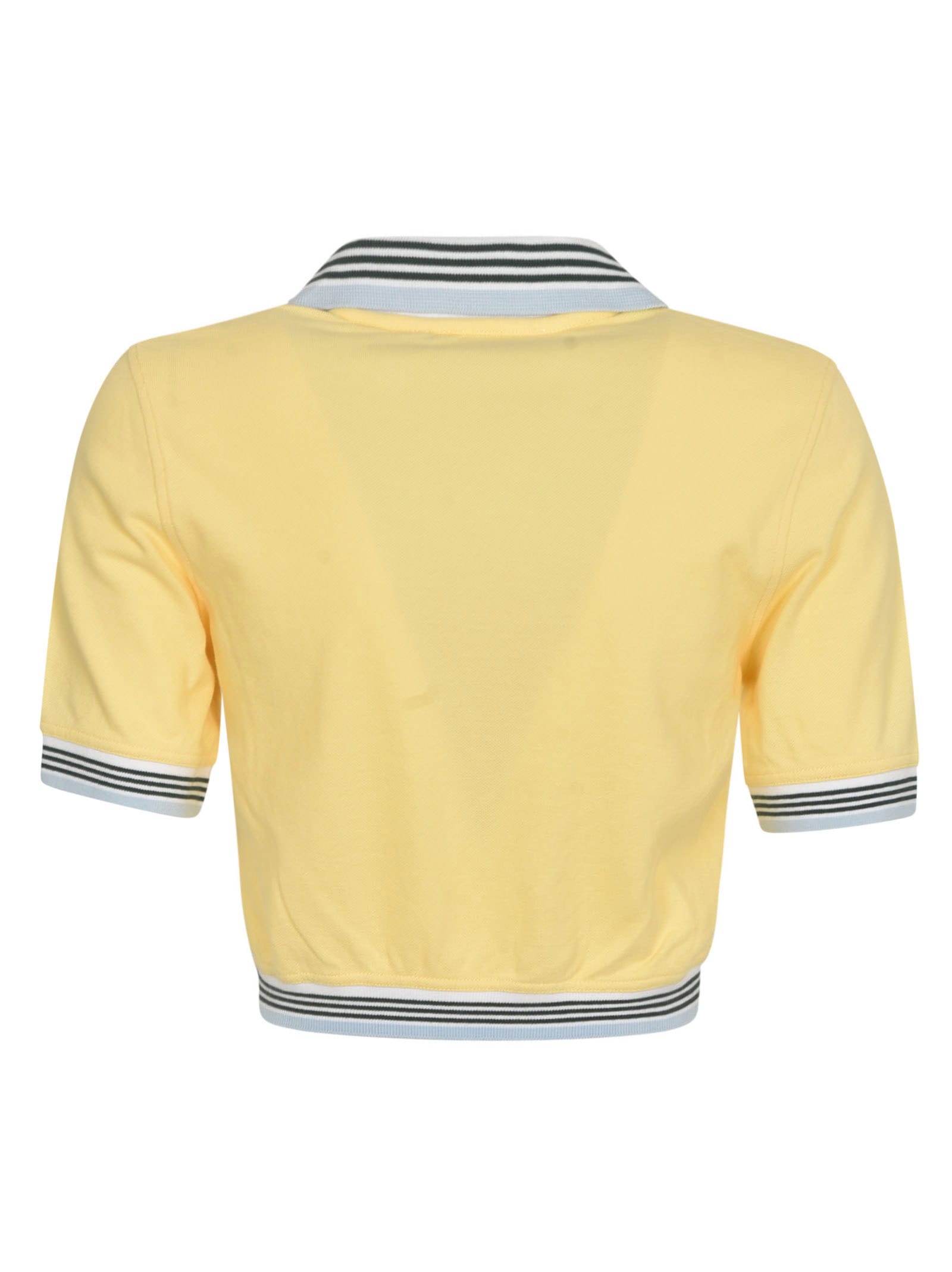 Shop Casablanca Cropped Polo Shirt In Yellow