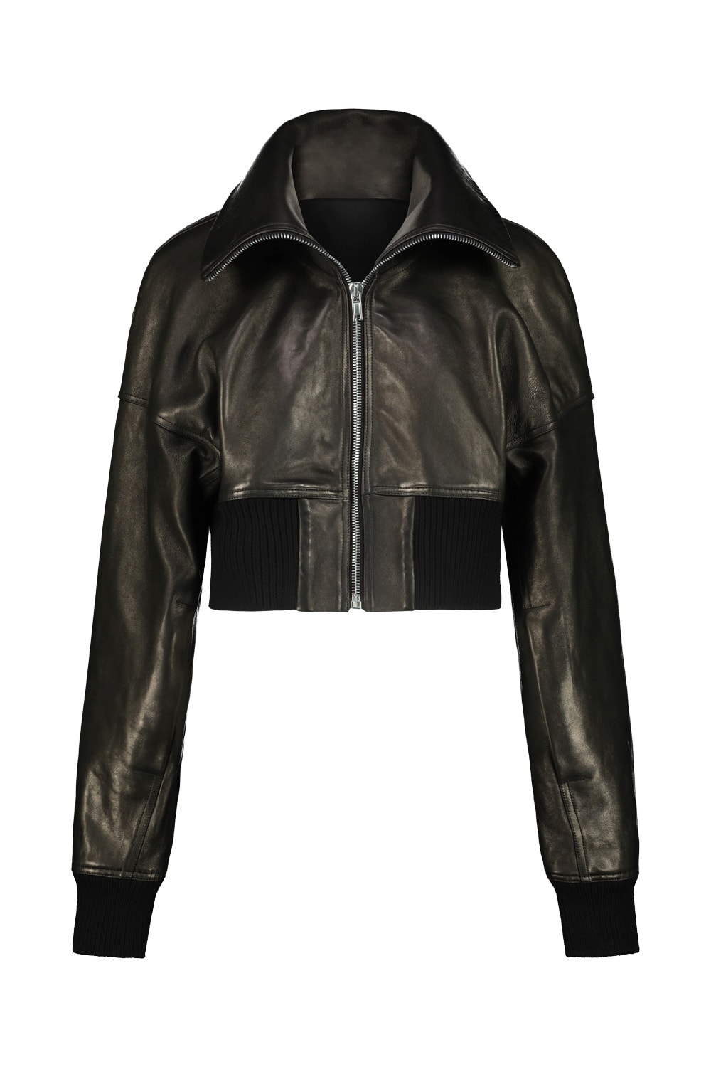 Rick Owens Concordia Dracucollar Cropped Jacket In Black