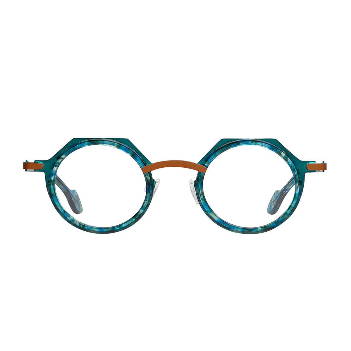 Matttew Ippon 105 Verde Smeraldo Marrone Glasses In Blue