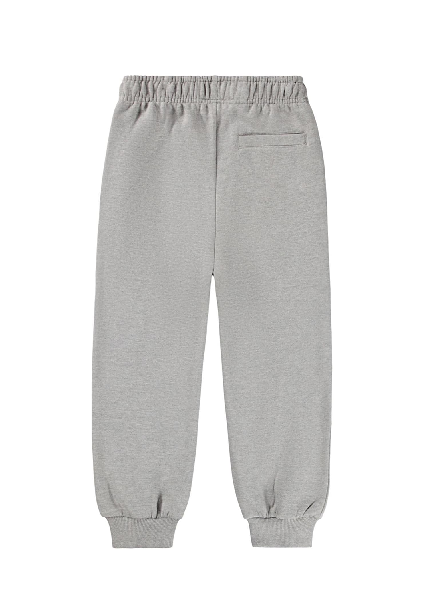 Molo Grey Trousers For Boy With Embroidery In Gray