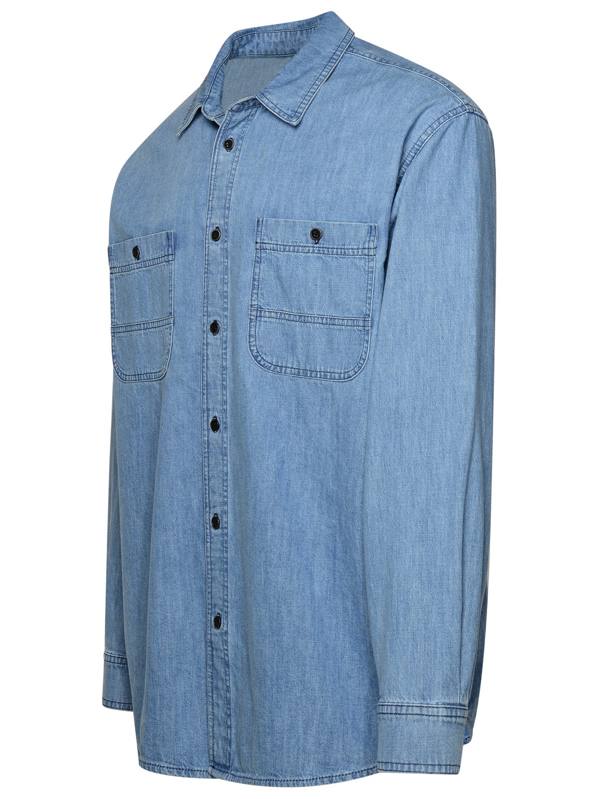 Shop Isabel Marant Vhelynton Blue Cotton Shirt