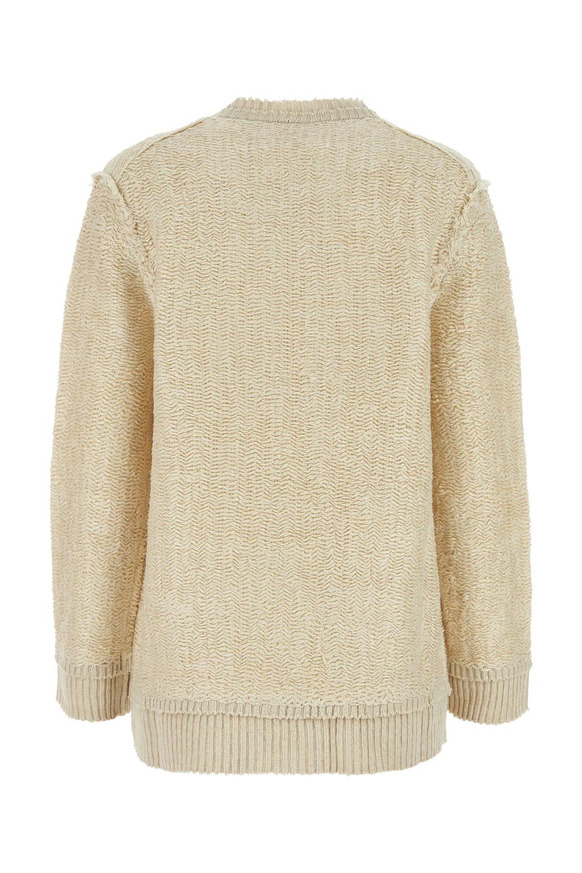 Shop Maison Margiela Sand Hemp Blend Oversize Sweater In Beige