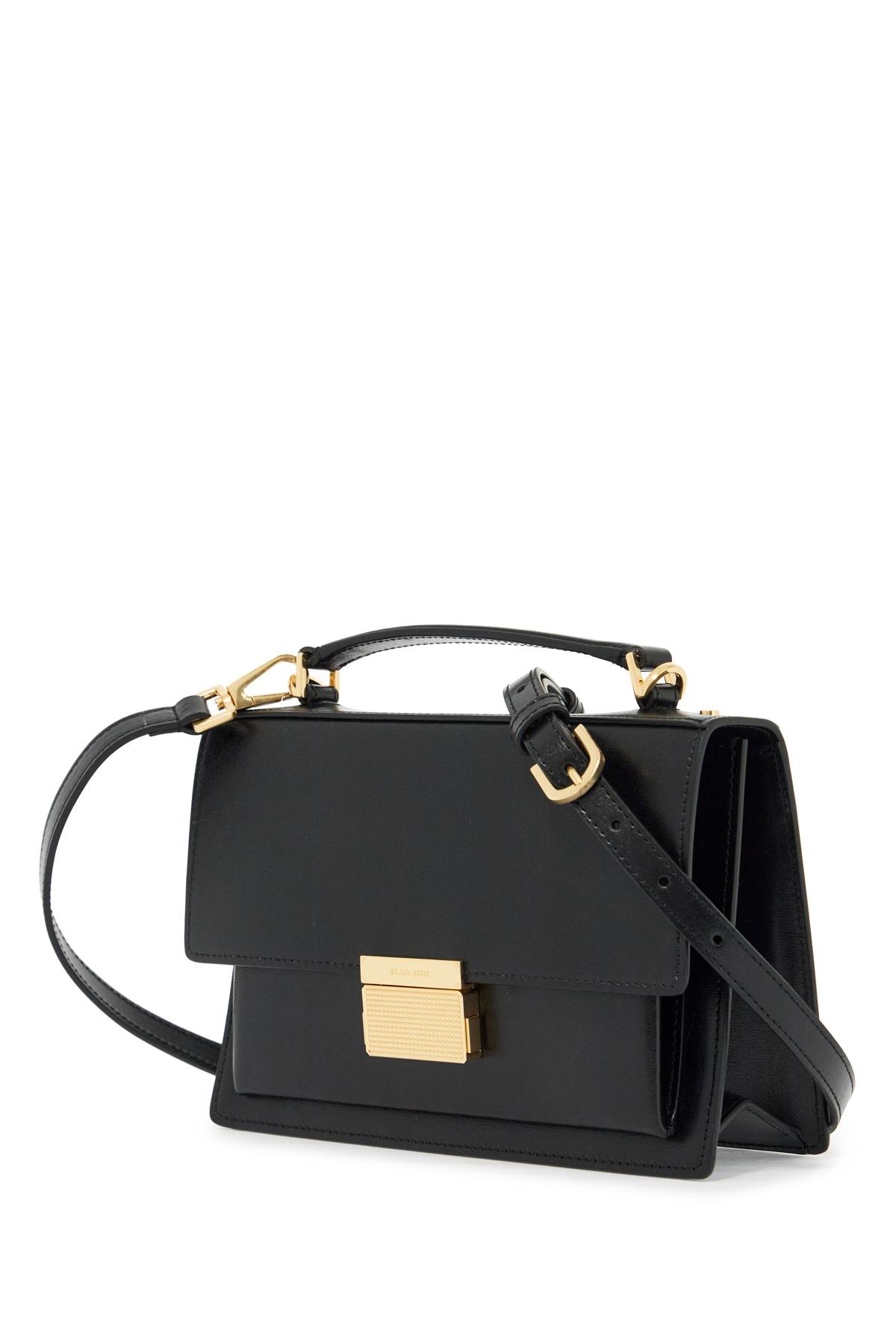 Shop Golden Goose Venice Leather Handbag With Palmell In Black (black)