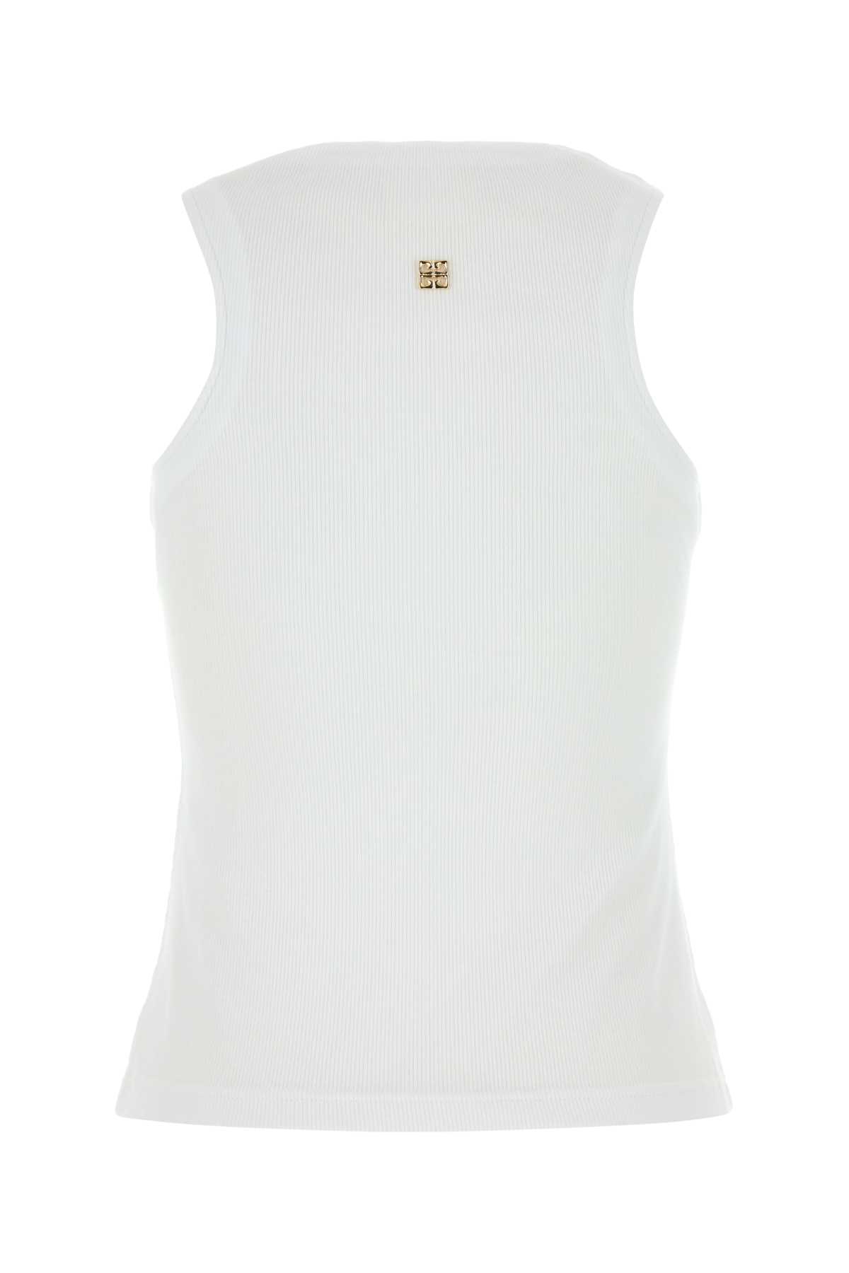 Givenchy Women White Stretch Cotton Tank Top