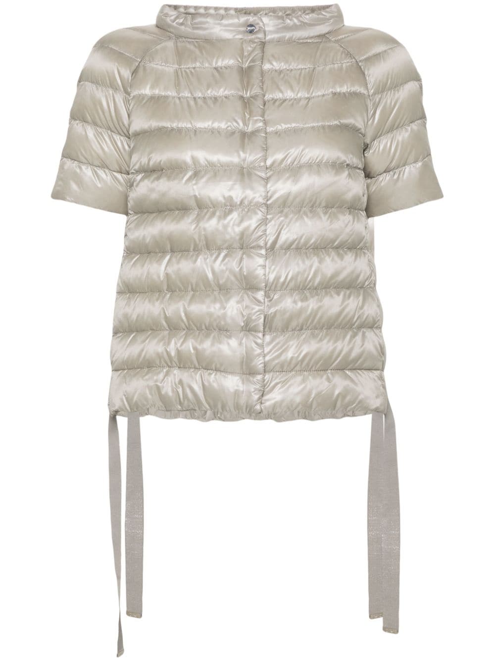 Herno Short-sleeve Puffer Jacket In Grigio Perla