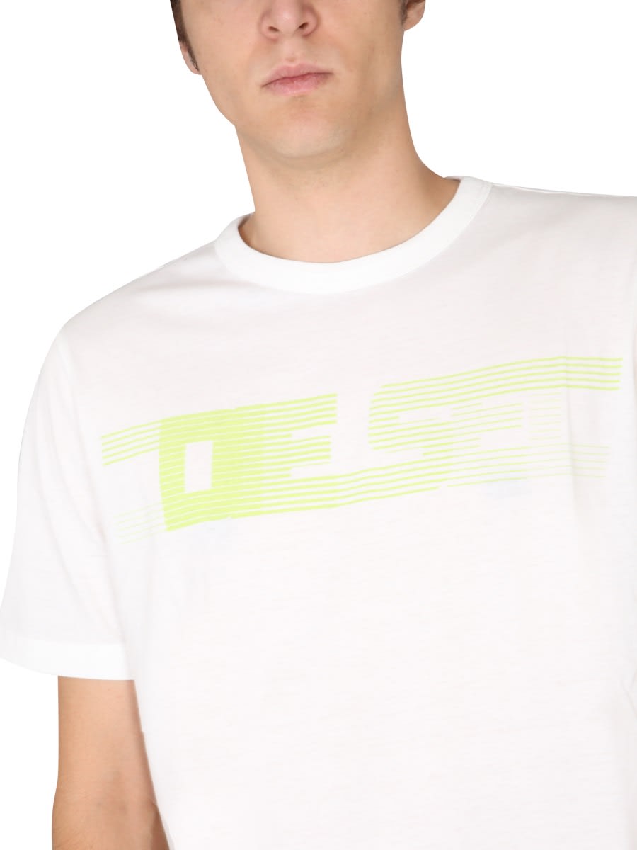 Shop Diesel T-shirt T-just-e19 In White