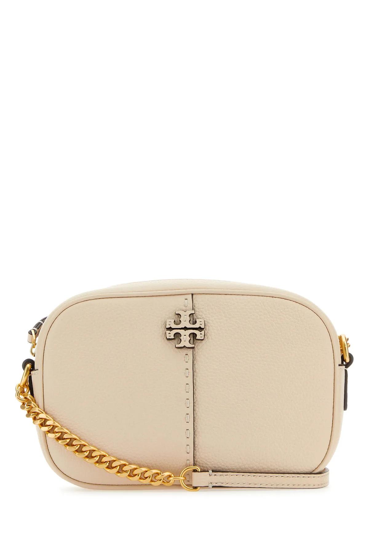 Shop Tory Burch Ivory Leather Mcgraw Crossbody Bag In Beige