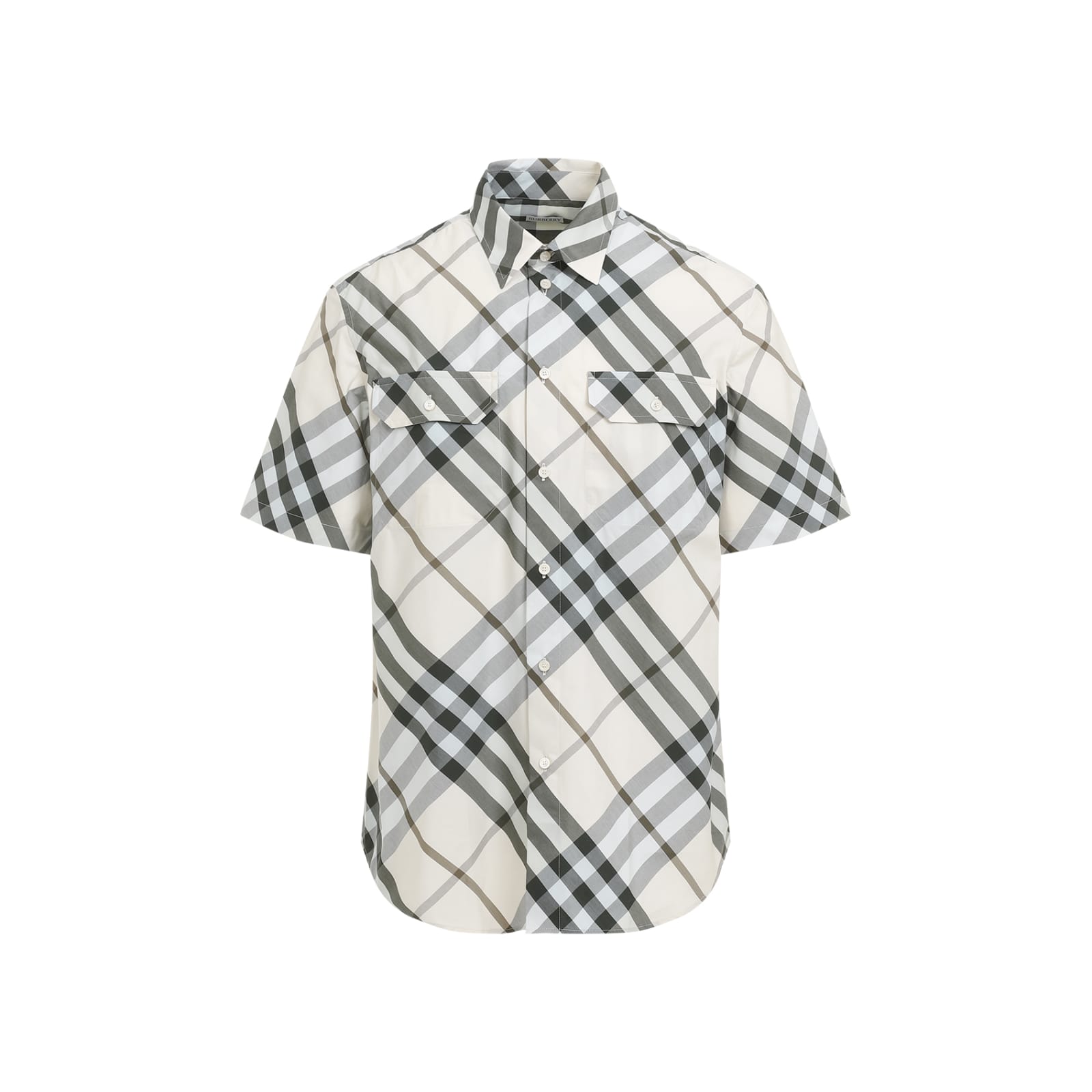 Shop Burberry Shirt In Alabaster Ip Check