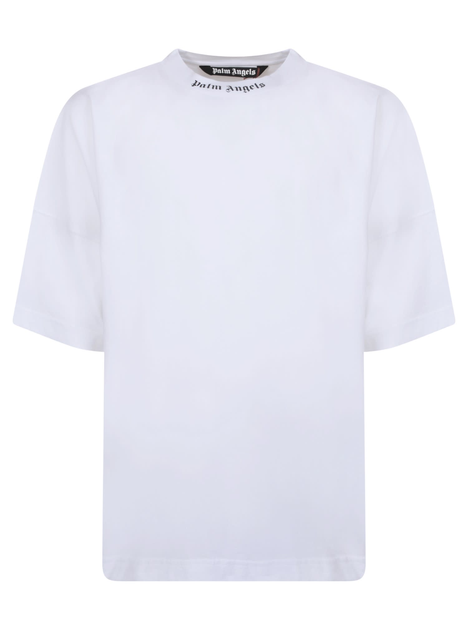 Palm Angels Logo Neck White Oversize T-shirt