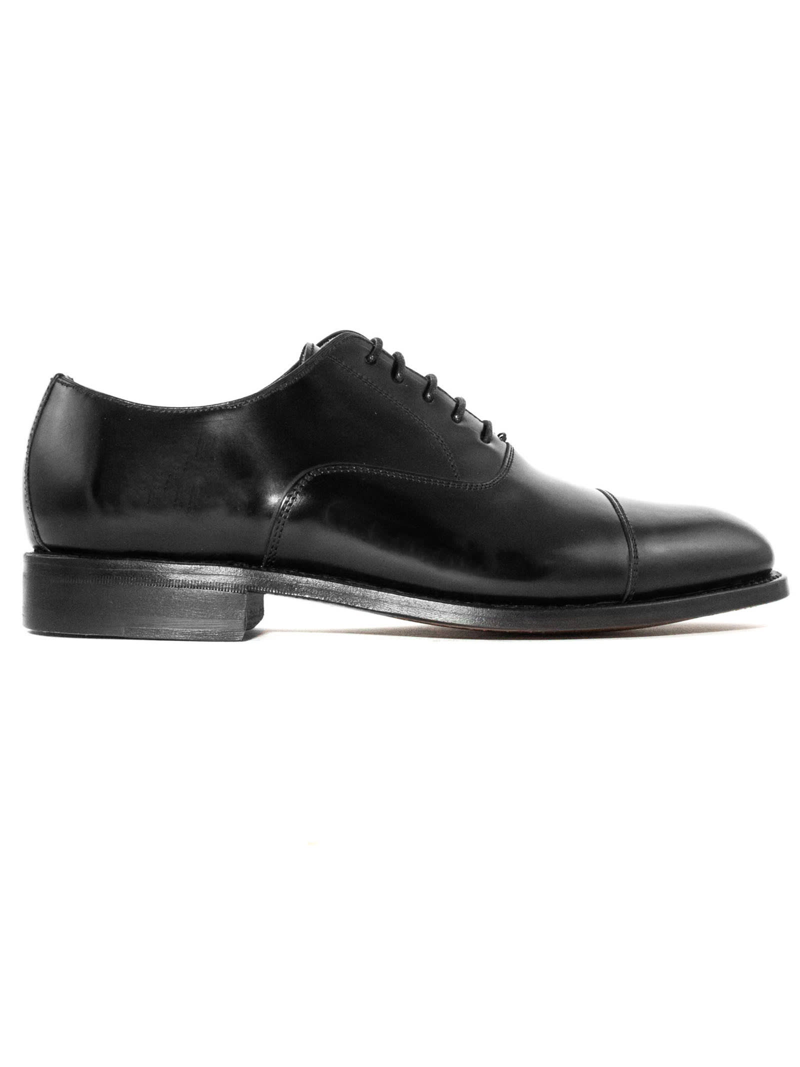 1707 Black Leather Oxofrd Shoes