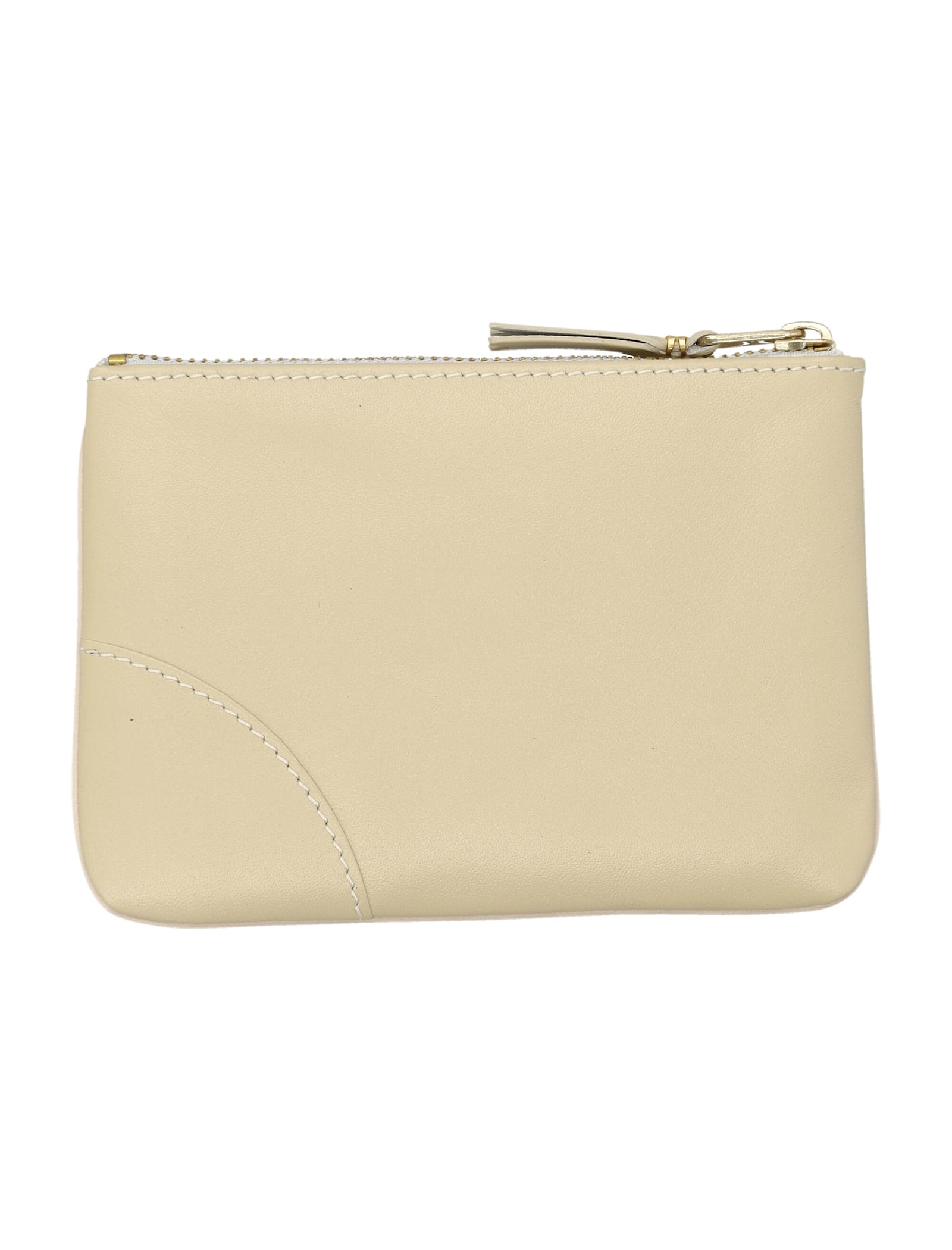 Comme Des Garçons Xsmall Classic Arecalf Pouch In Ecru
