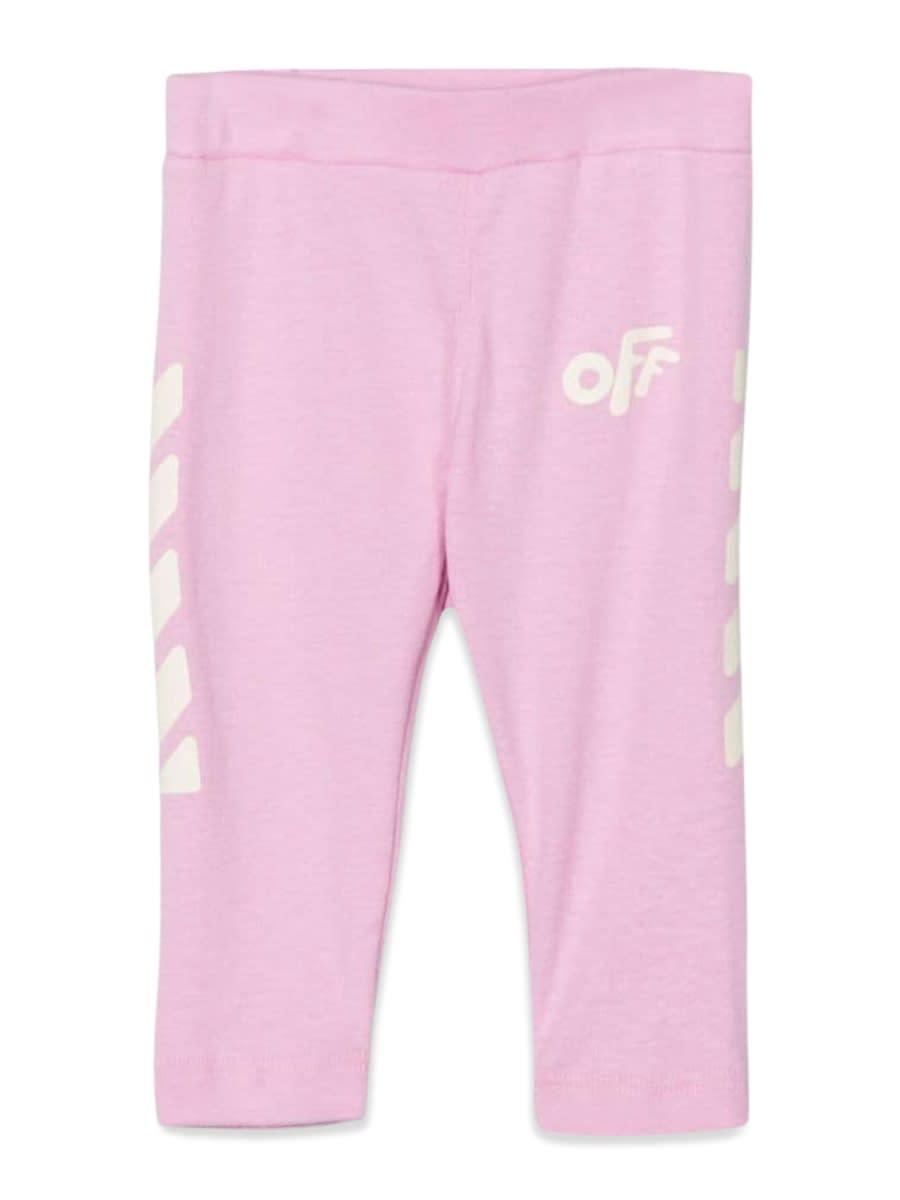Shop Off-white Off Rounded Leggings In Pink