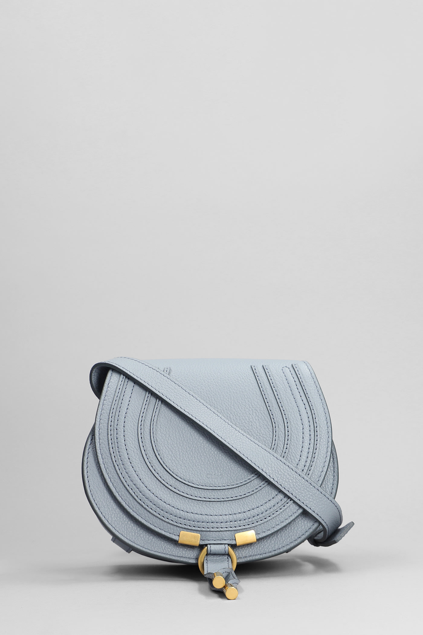 Chloé Mercie Shoulder Bag In Cyan Leather