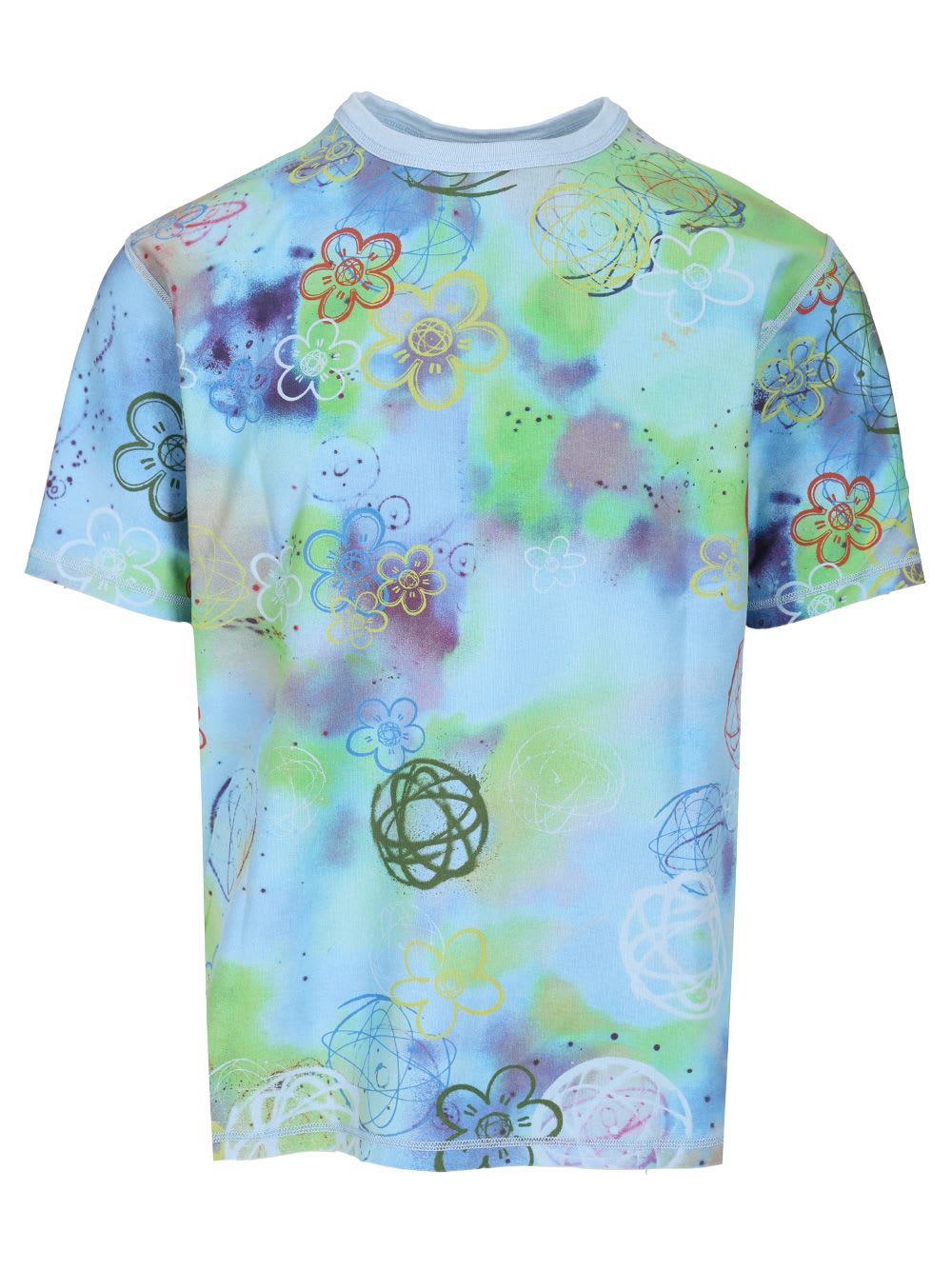 Kenzo Logo Printed Reversible Crewneck T-shirt In Blue