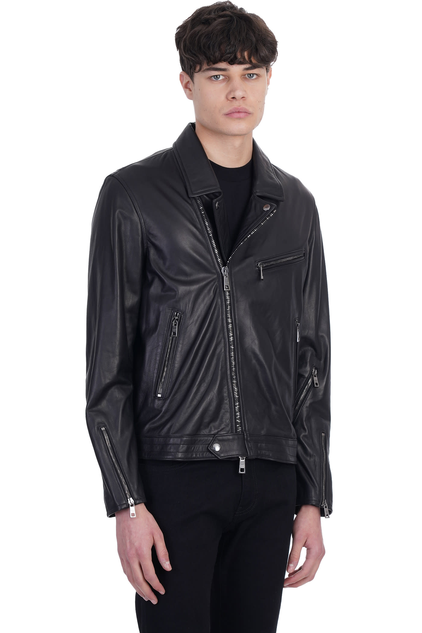 Giorgio Brato Biker Jacket In Black Leather