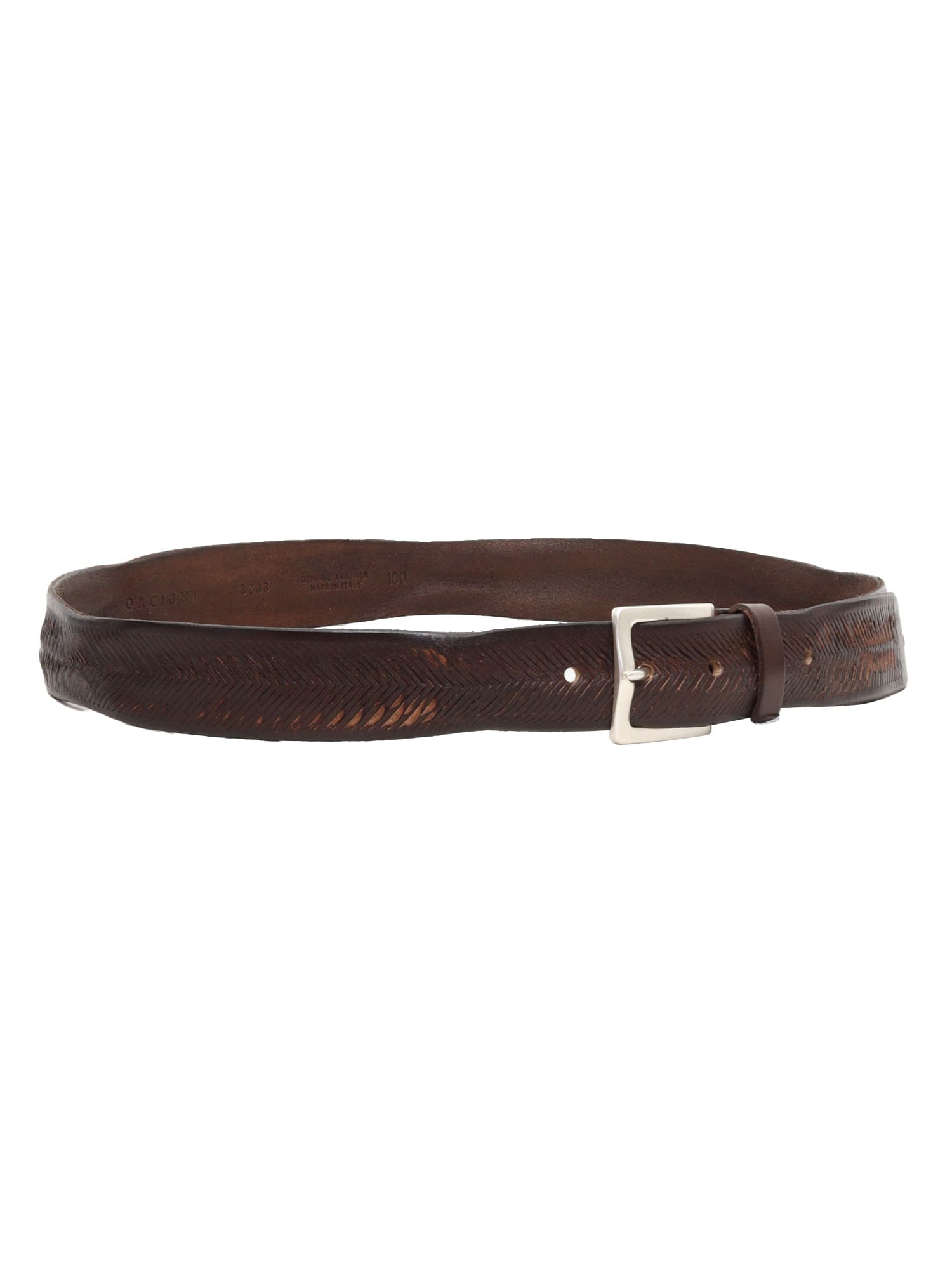Shop Orciani Carved Brown Belt