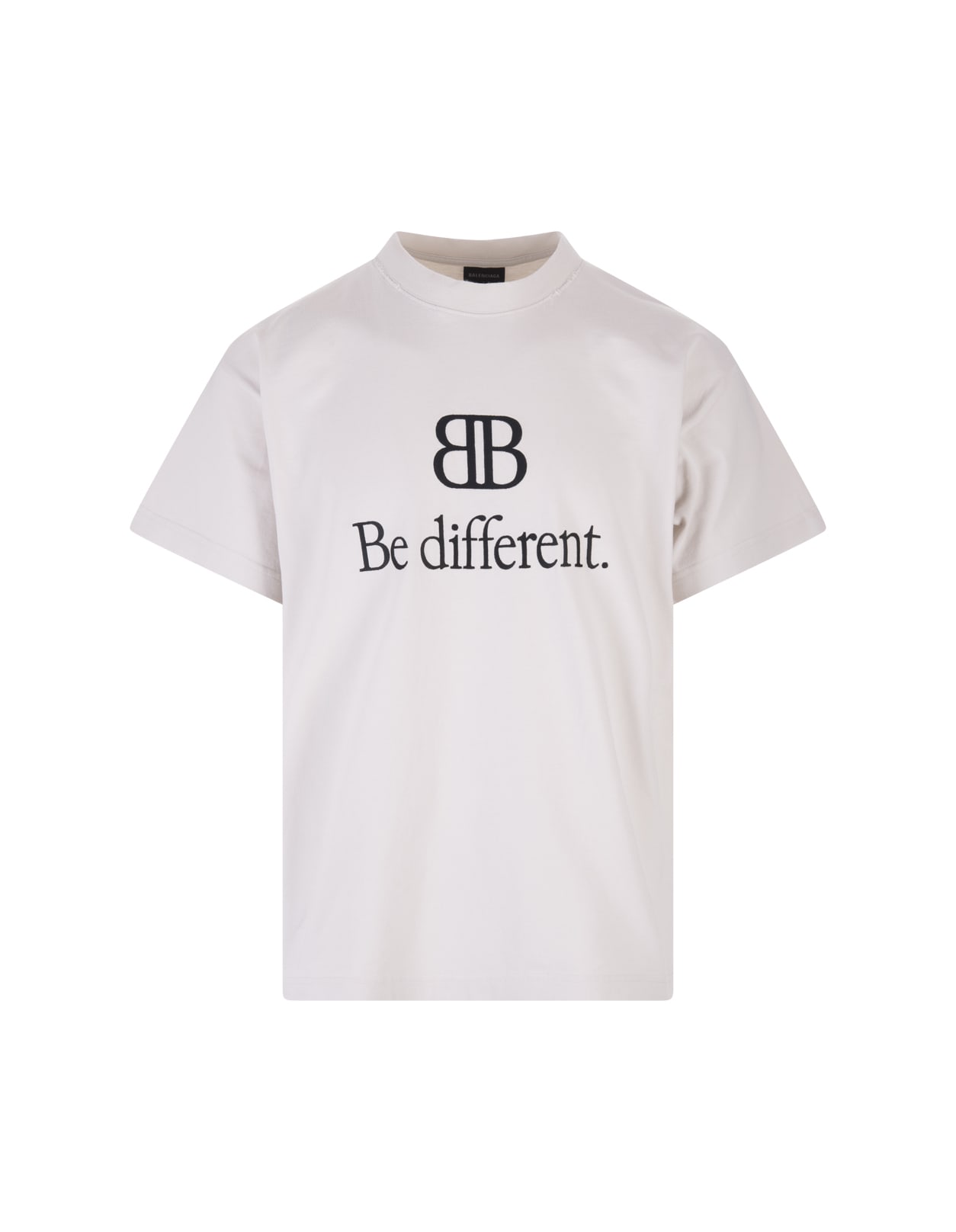 Balenciaga Woman Bb Be Different Large Fit T-shirt In White