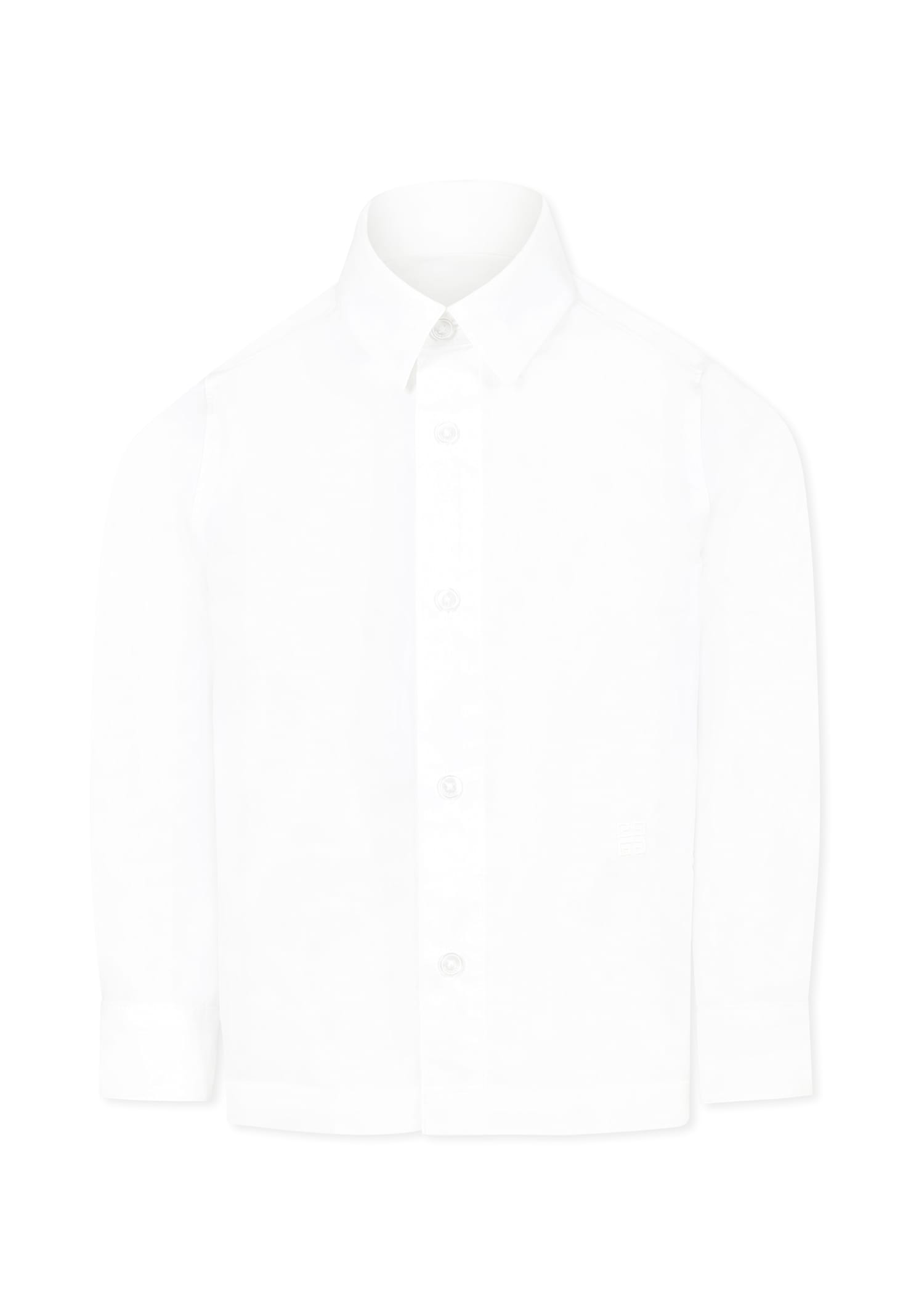 Givenchy White Shirt For Boy With 4g Motif In White