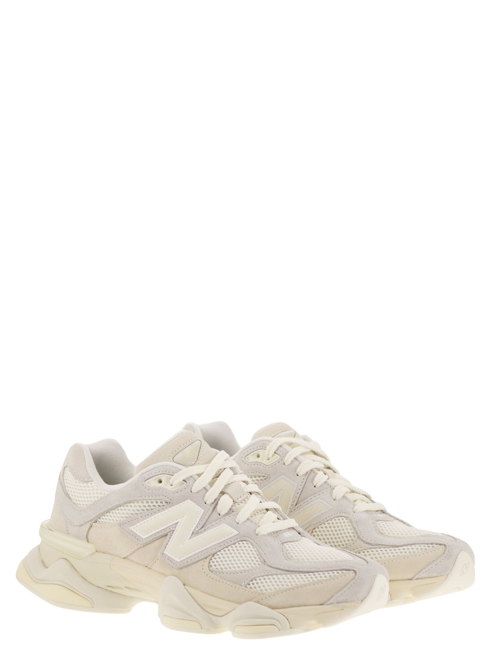 New Balance 9060 Suede And Mesh Low-top Sneakers In White