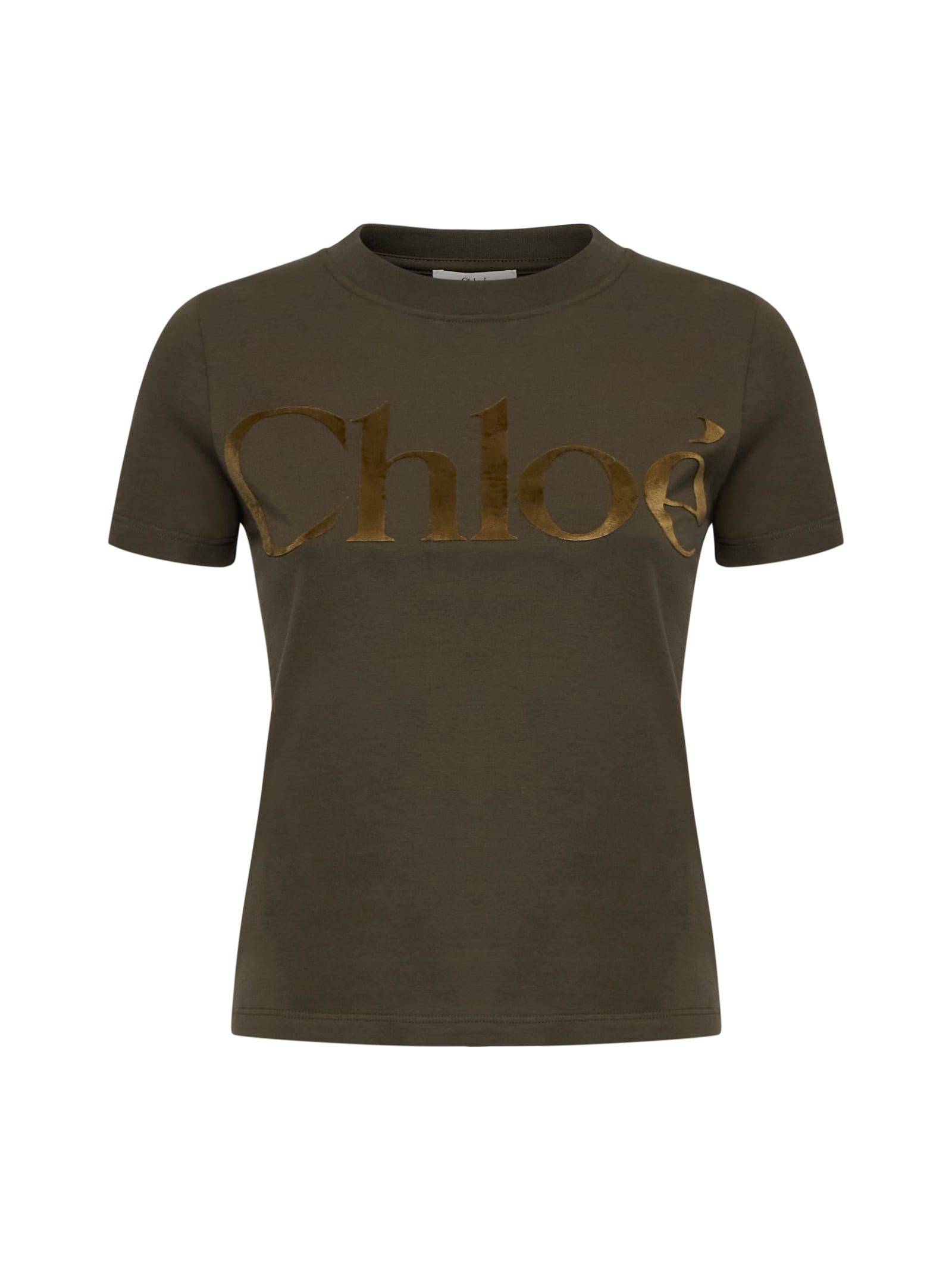 Shop Chloé T-shirt In Cedar Green