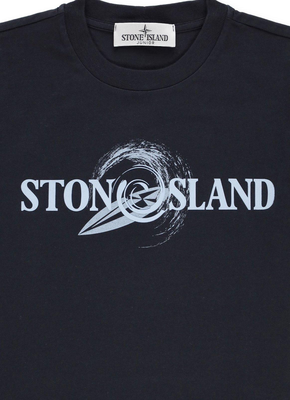 Shop Stone Island Logo-printed Crewneck T-shirt