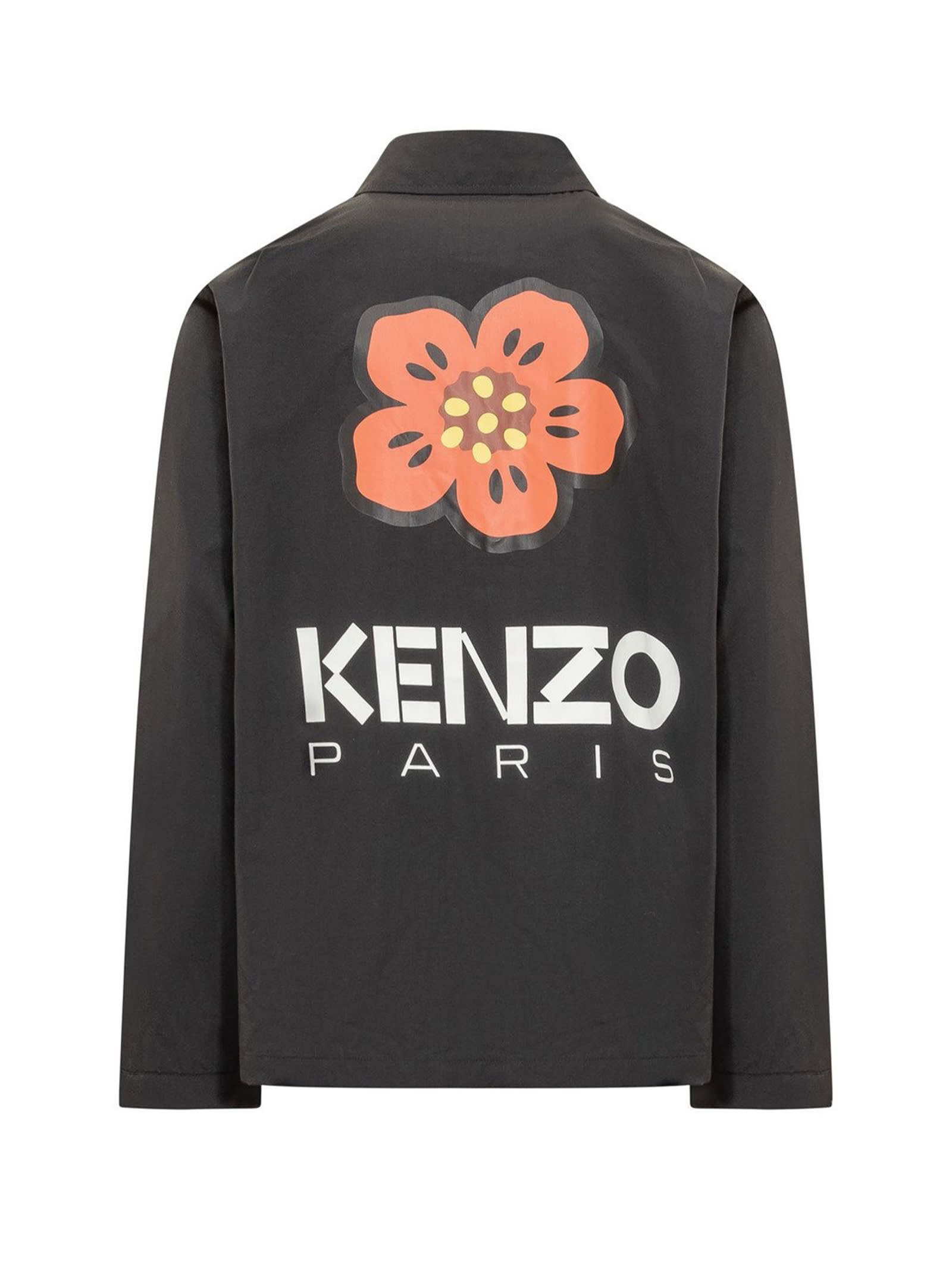 Shop Kenzo Boke Flower Coach Jacket In Black