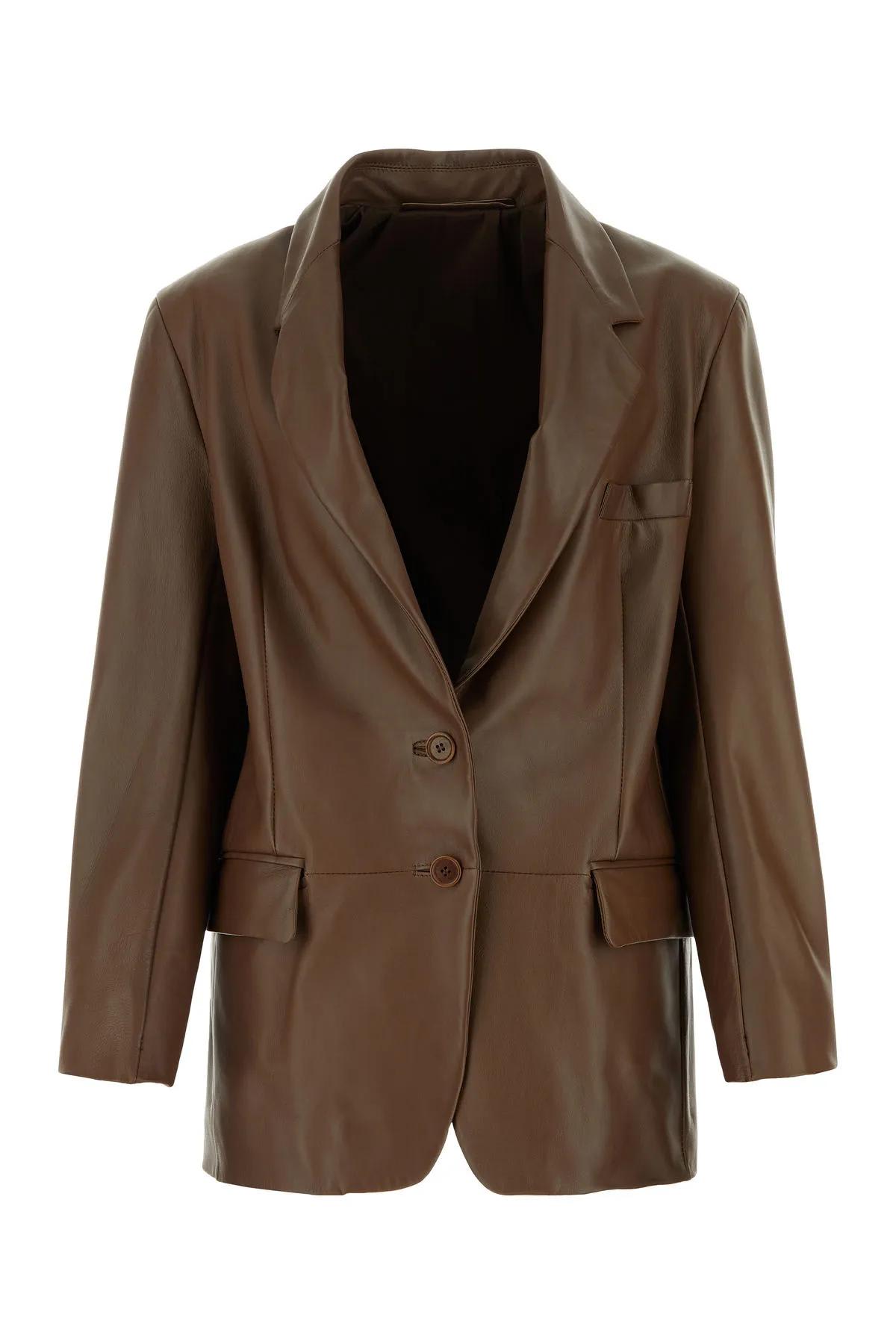 Chocolate Leather Glov Blazer