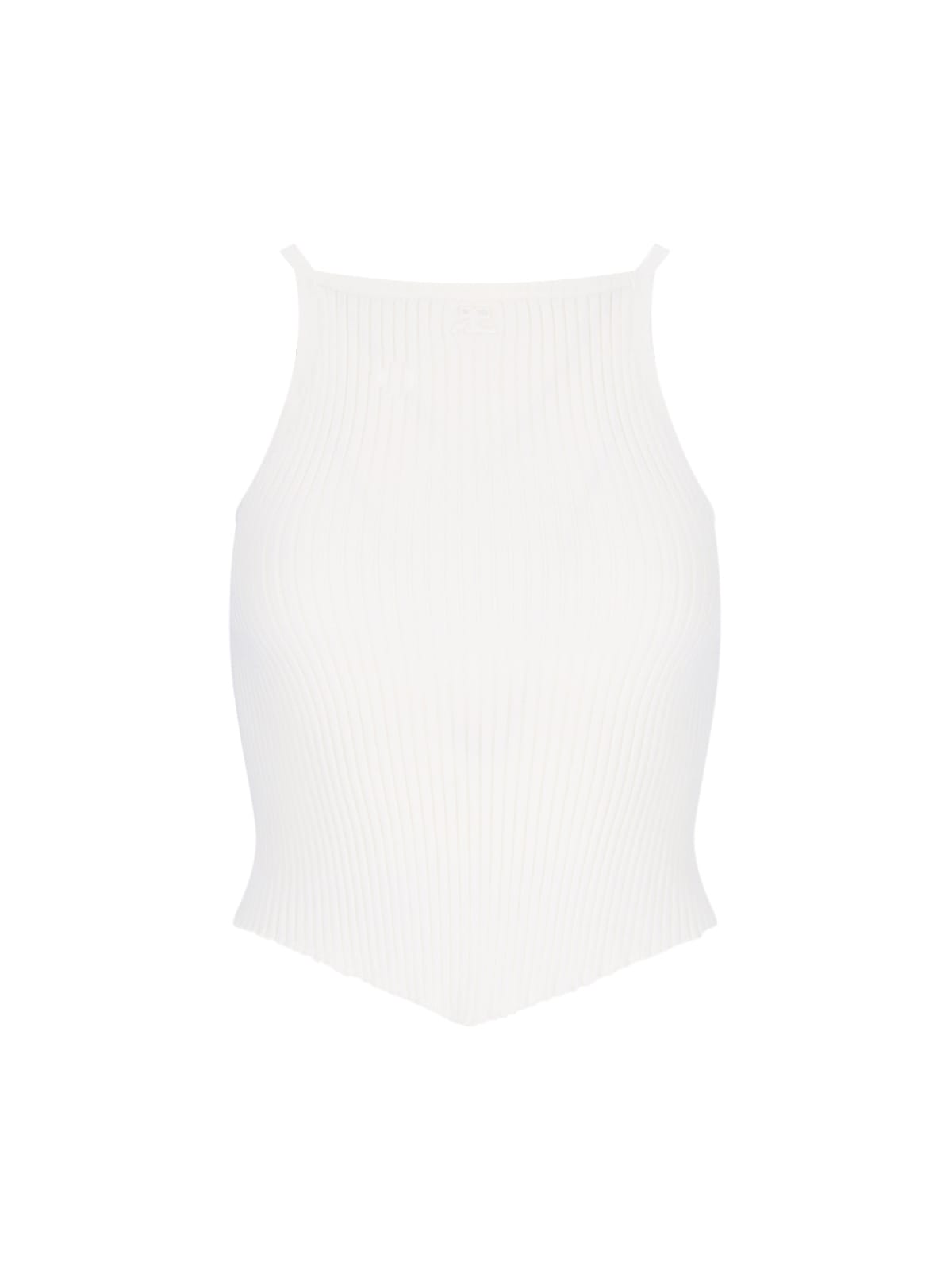 Shop Courrèges Knit Top In White