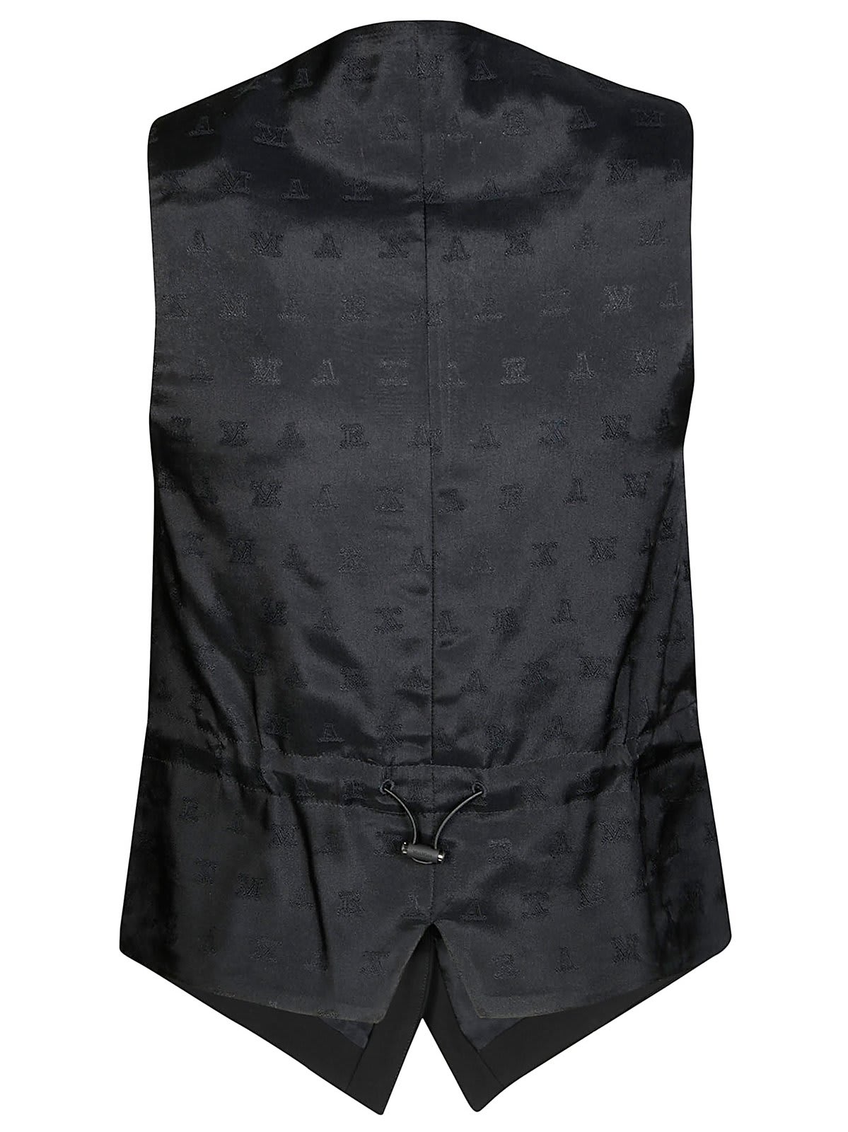 Shop Max Mara V-neck Buttoned Vest In Nero