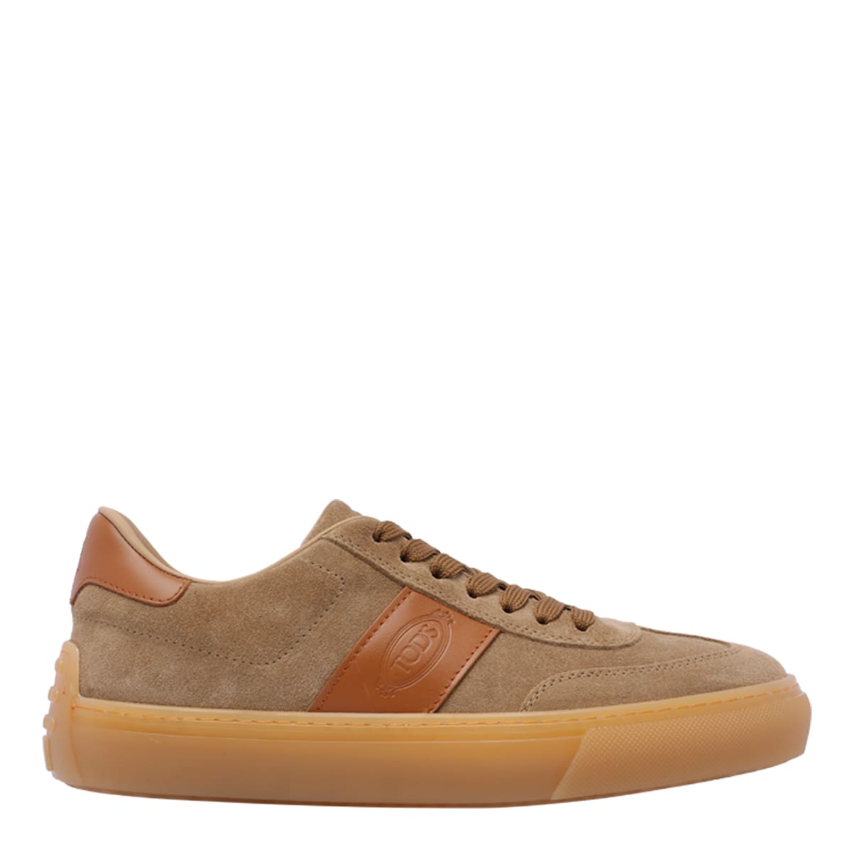 Shop Tod's Leather Tods Sneakers In Beige