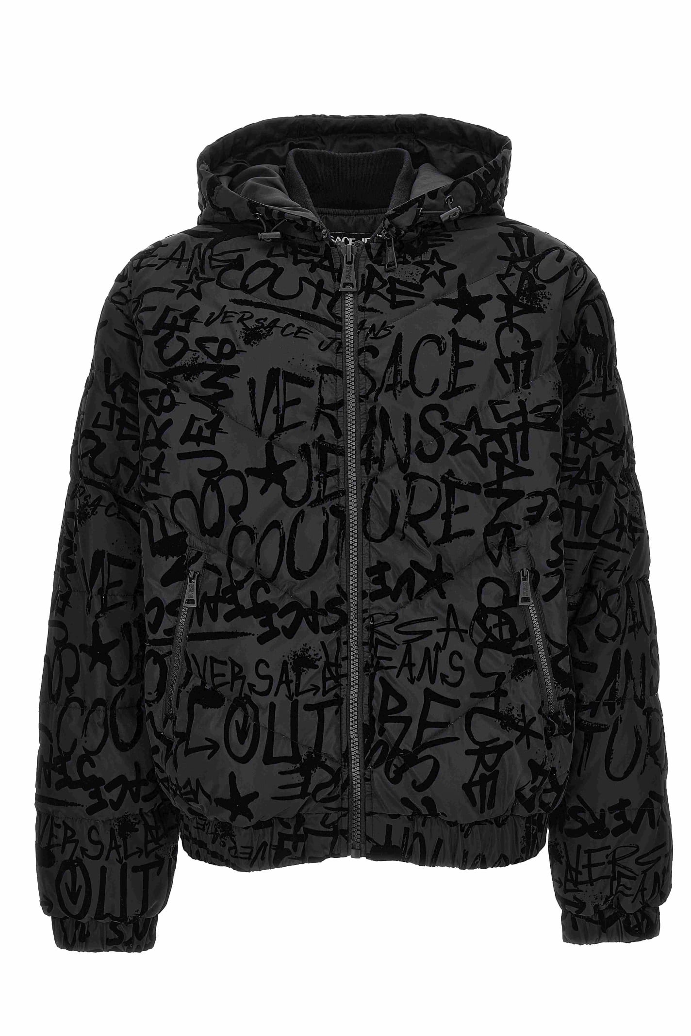 Shop Versace Jeans Couture Down Jacket In Black