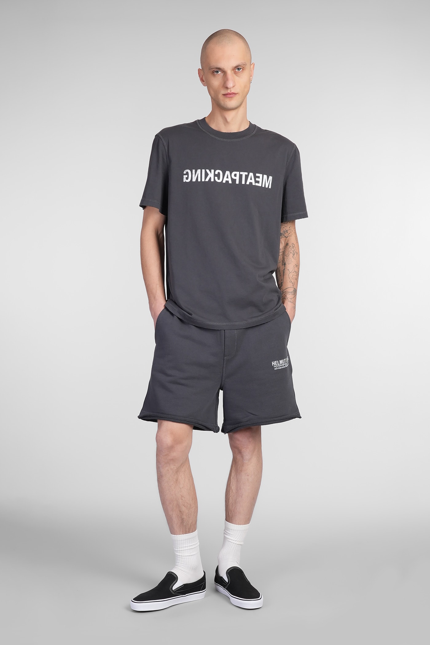 Helmut Lang Man Grey Shorts In Grey