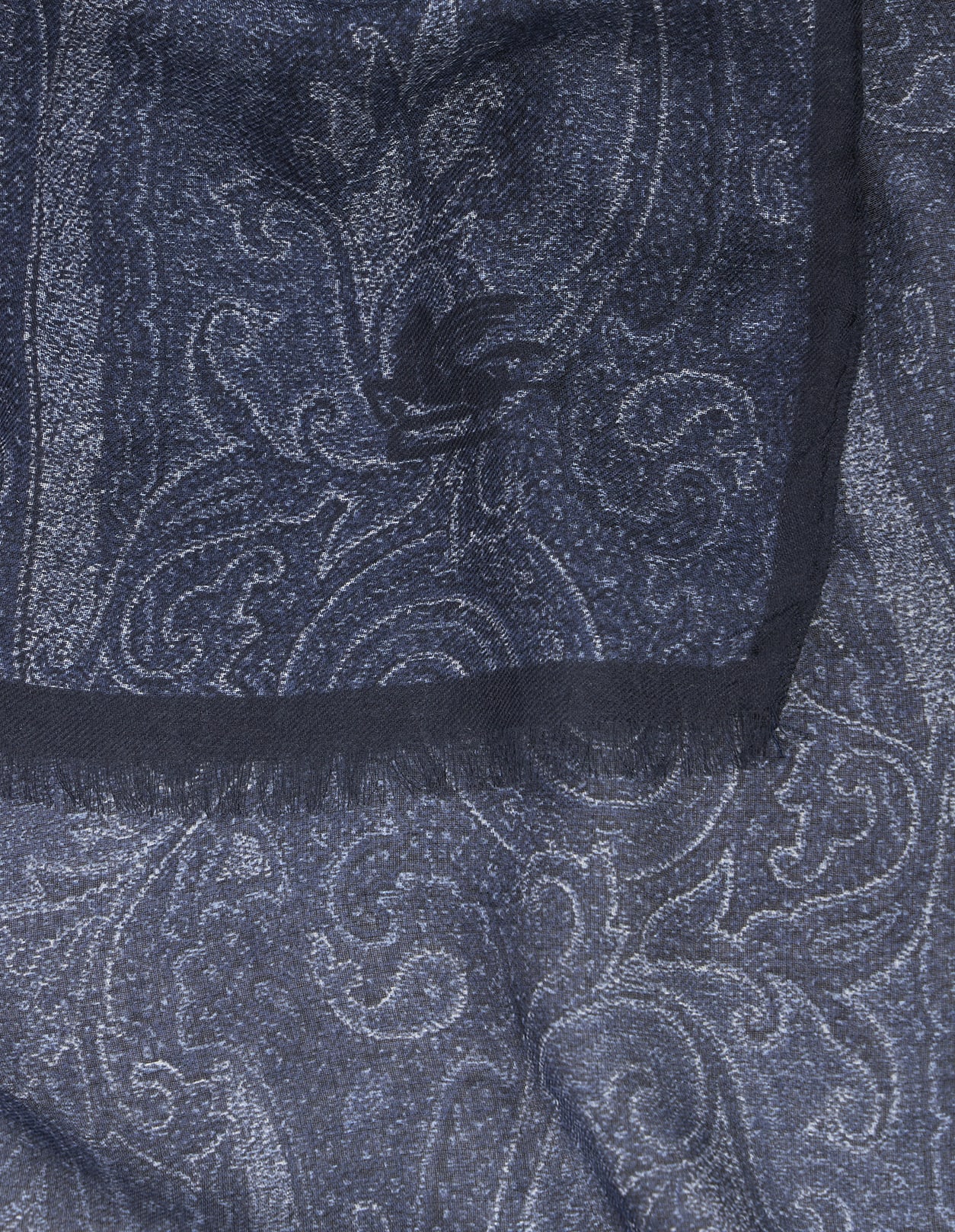 Shop Etro Blue Paisley Scarf