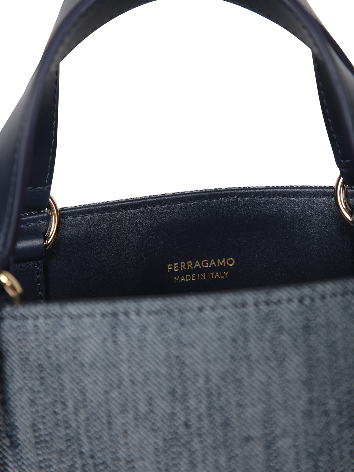 Ferragamo Medium Venna Logo-embroidered Tote Bag In Blue