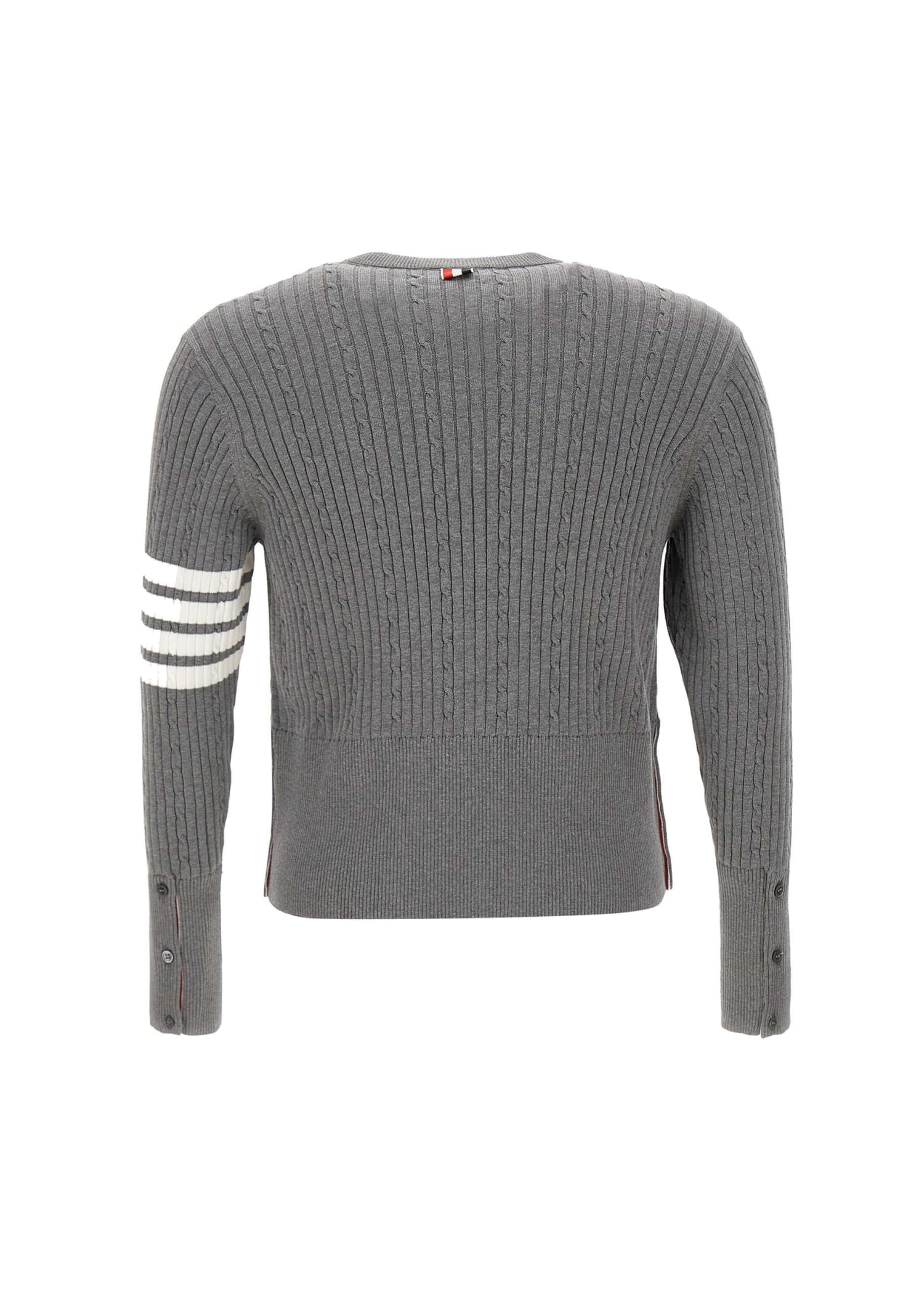 THOM BROWNE BABY CABLE RIB STITCH COTTON PULLOVER