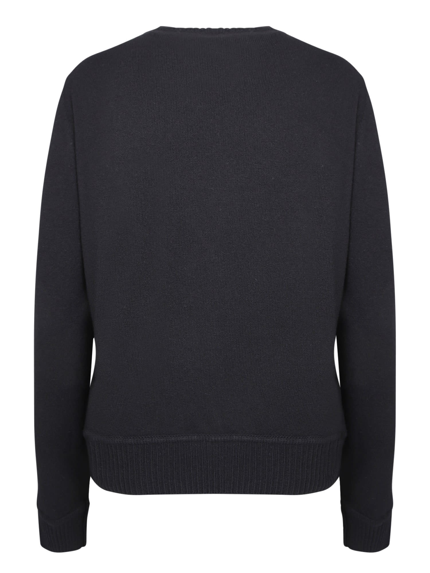 MONCLER BLACK WOOL CREWNECK SWEATER 