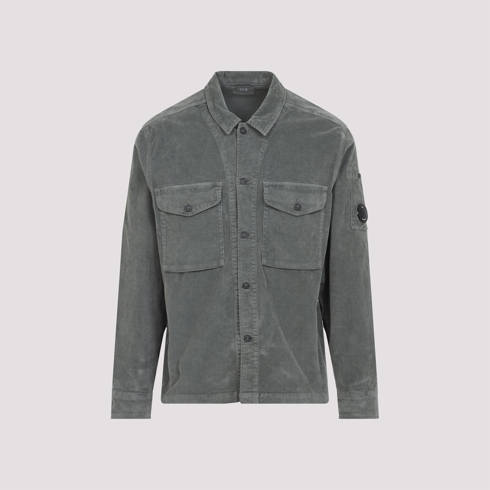 C.p. Company Corduroy Overshirt With Long Sleeves And Pockets In Gray
