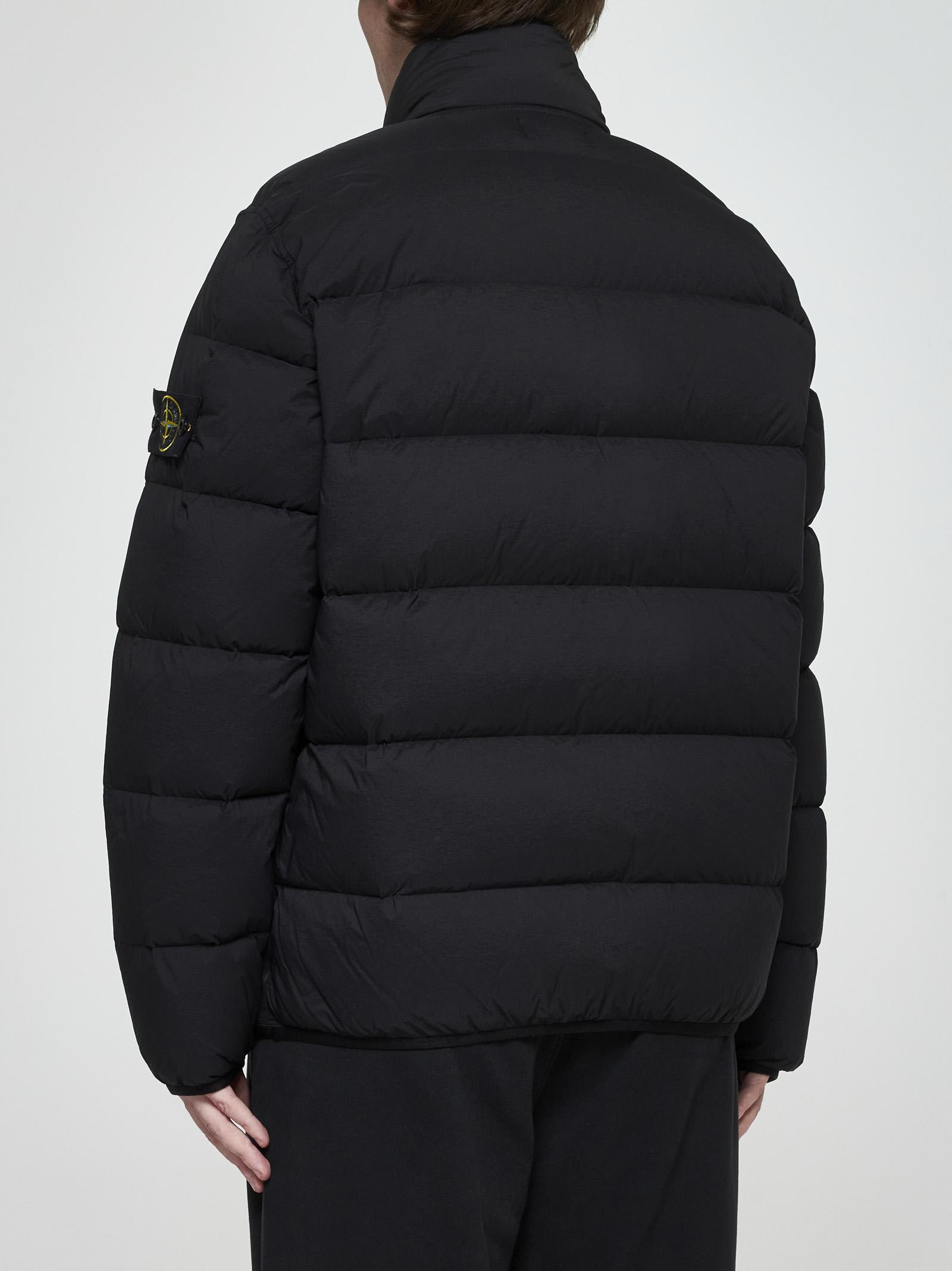 Shop Stone Island Quilted Nylon Down Jacket In Black