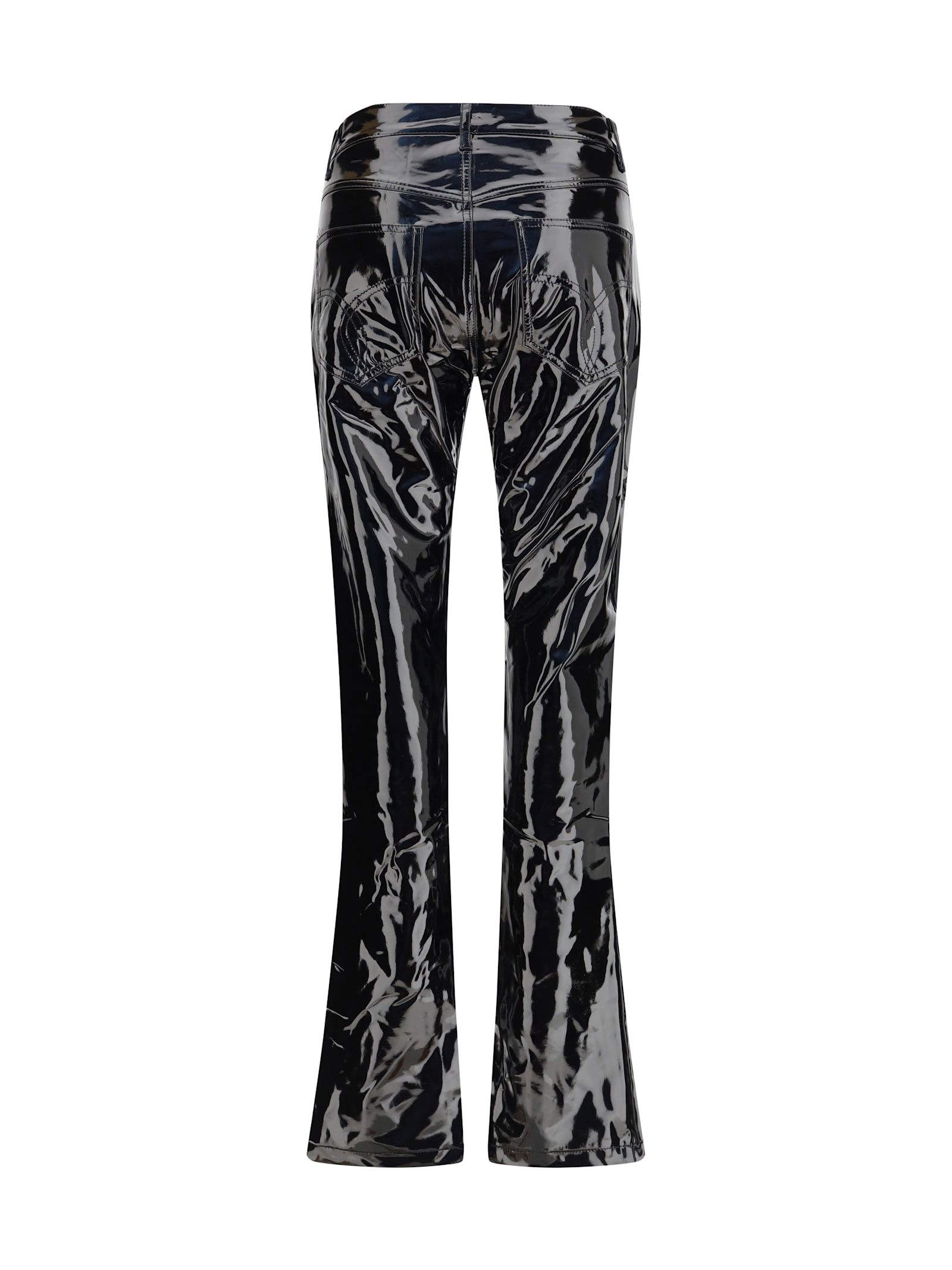 Fiorucci Straight Fit Vinyl Trousers In Black