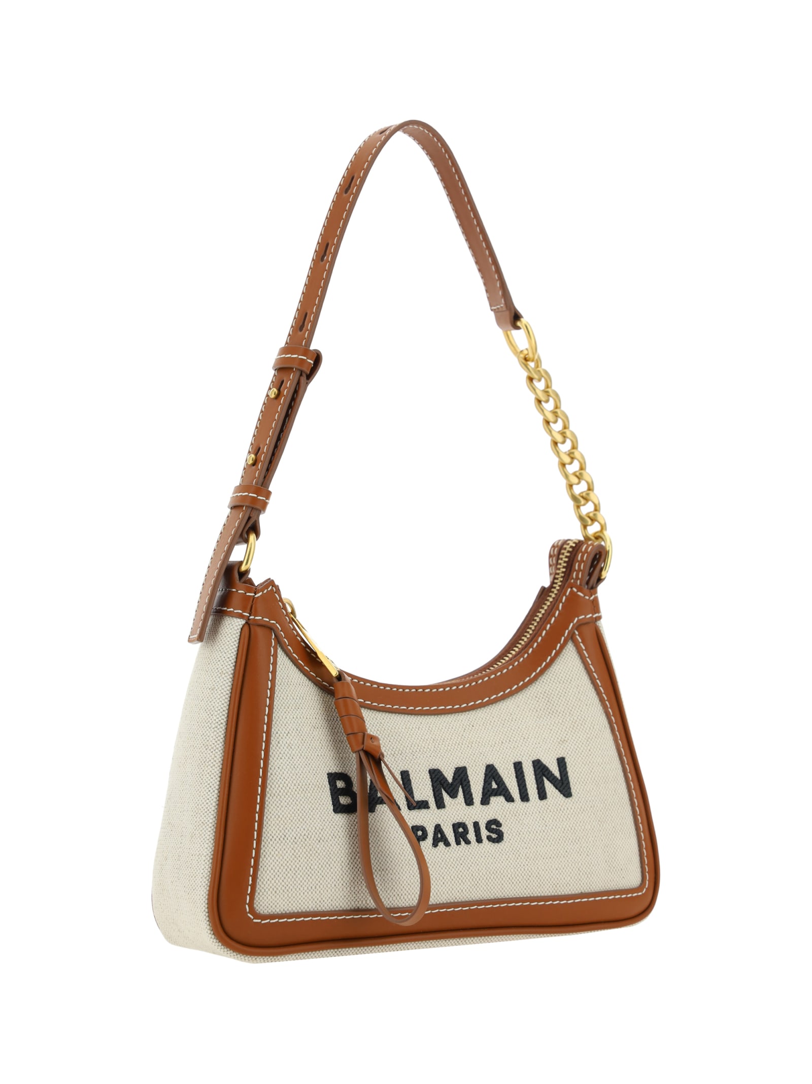 Shop Balmain B-army Shoulder Bag In Beige