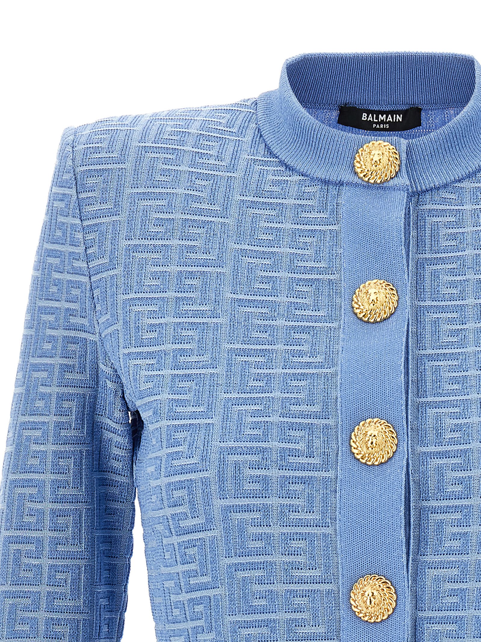 Balmain Pb Cardigan In Blue
