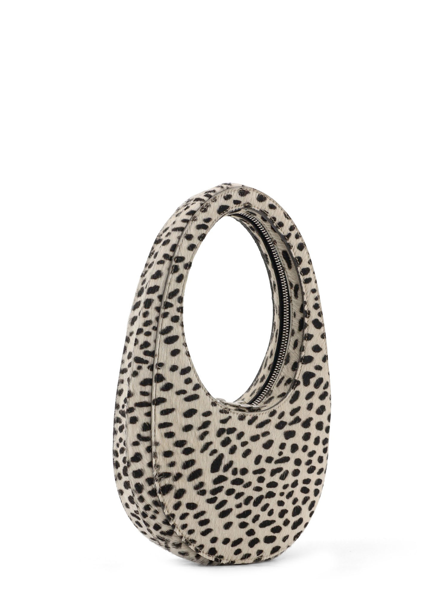 Coperni Ponyhair Oval Handbag Top Handle In White