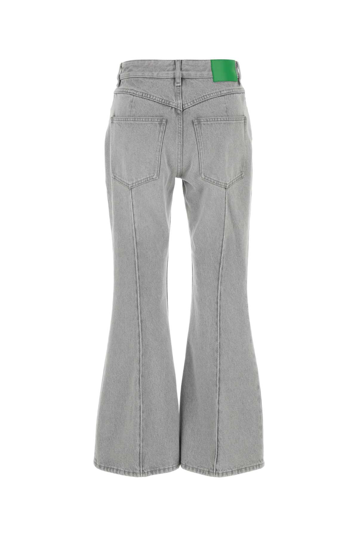 Shop Bottega Veneta Grey Denim Jeans In Lightgrey